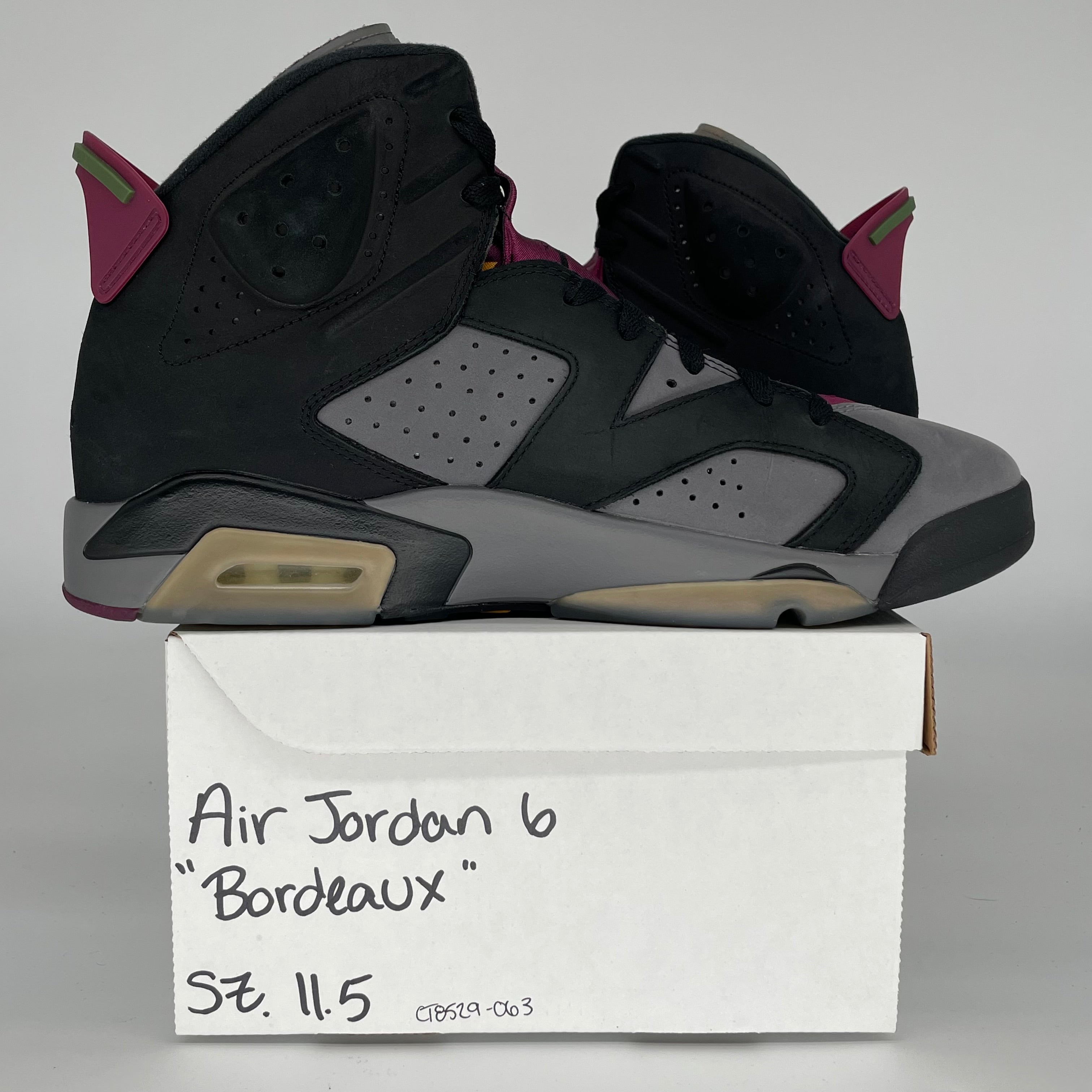 AIR JORDAN 6 BORDEAUX SIZE 11.5 CT8529-063