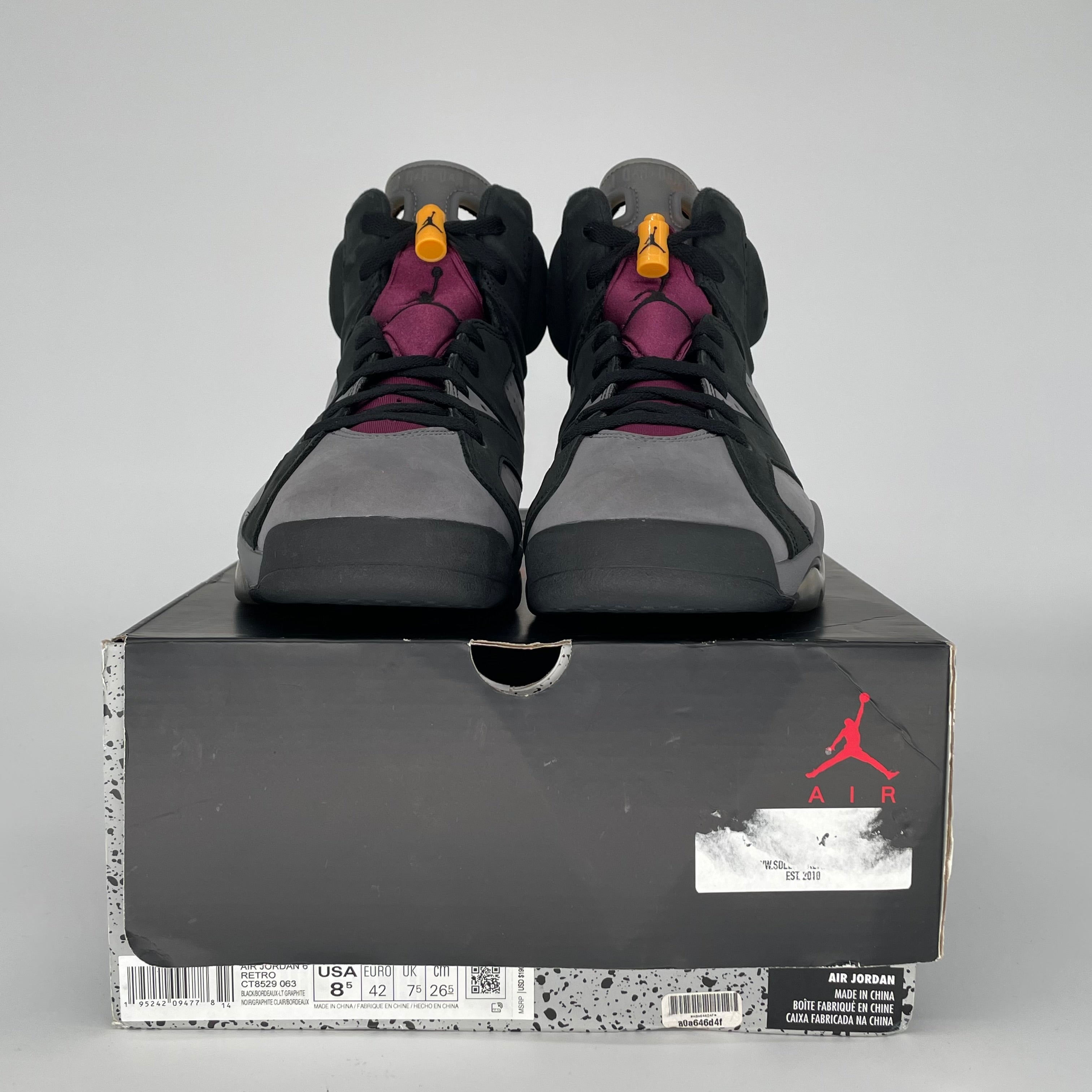 AIR JORDAN 6 BORDEAUX SIZE 8.5 CT8529-063