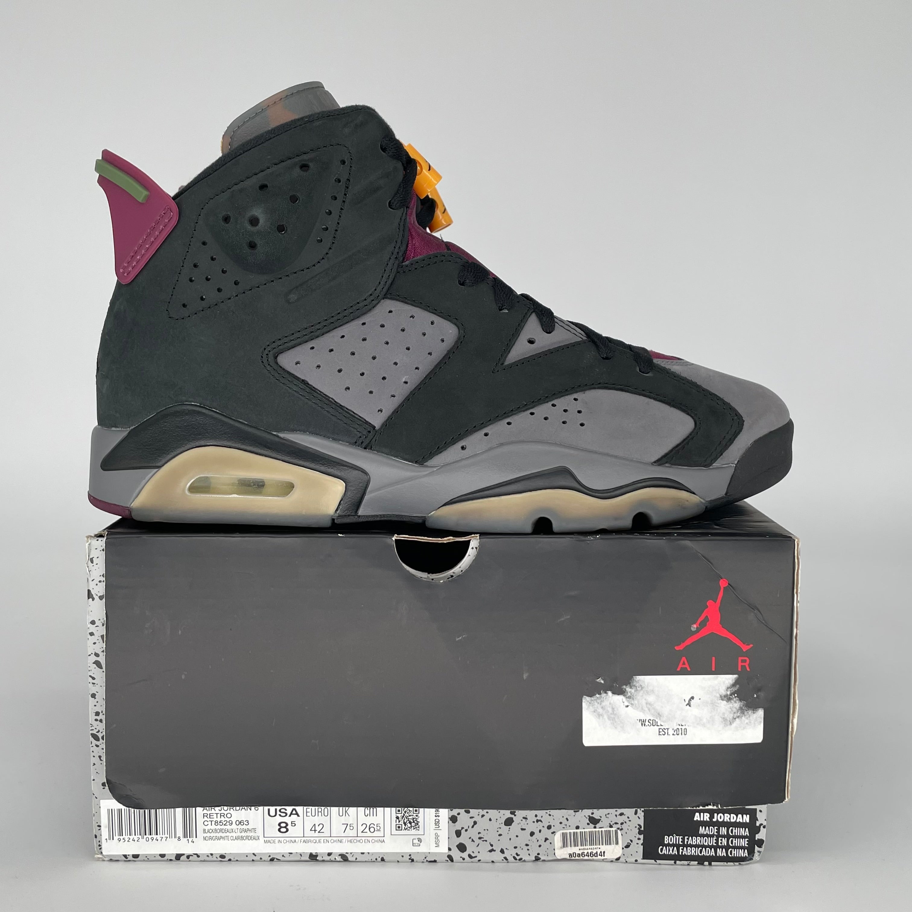 AIR JORDAN 6 BORDEAUX SIZE 8.5 CT8529-063