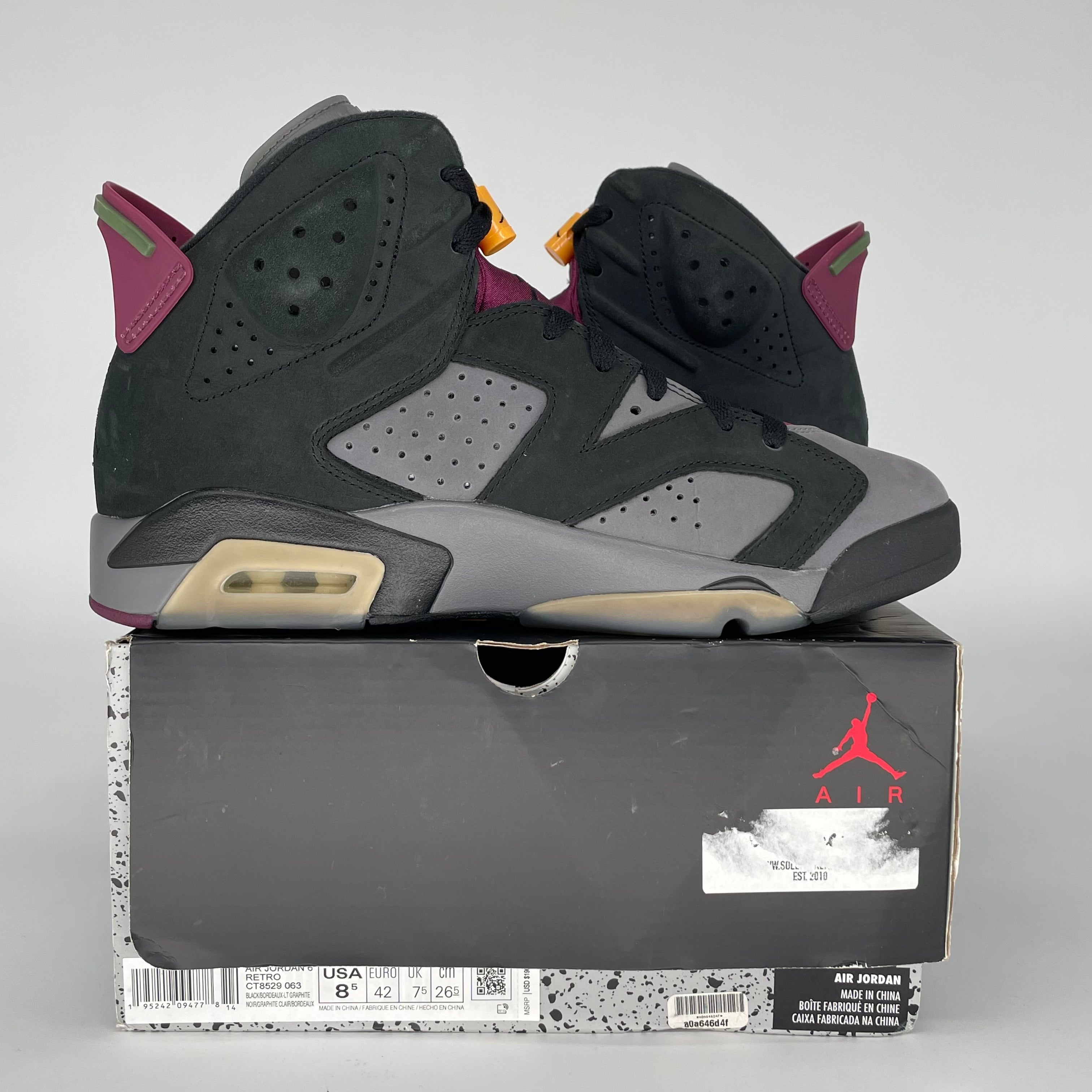 AIR JORDAN 6 BORDEAUX SIZE 8.5 CT8529-063