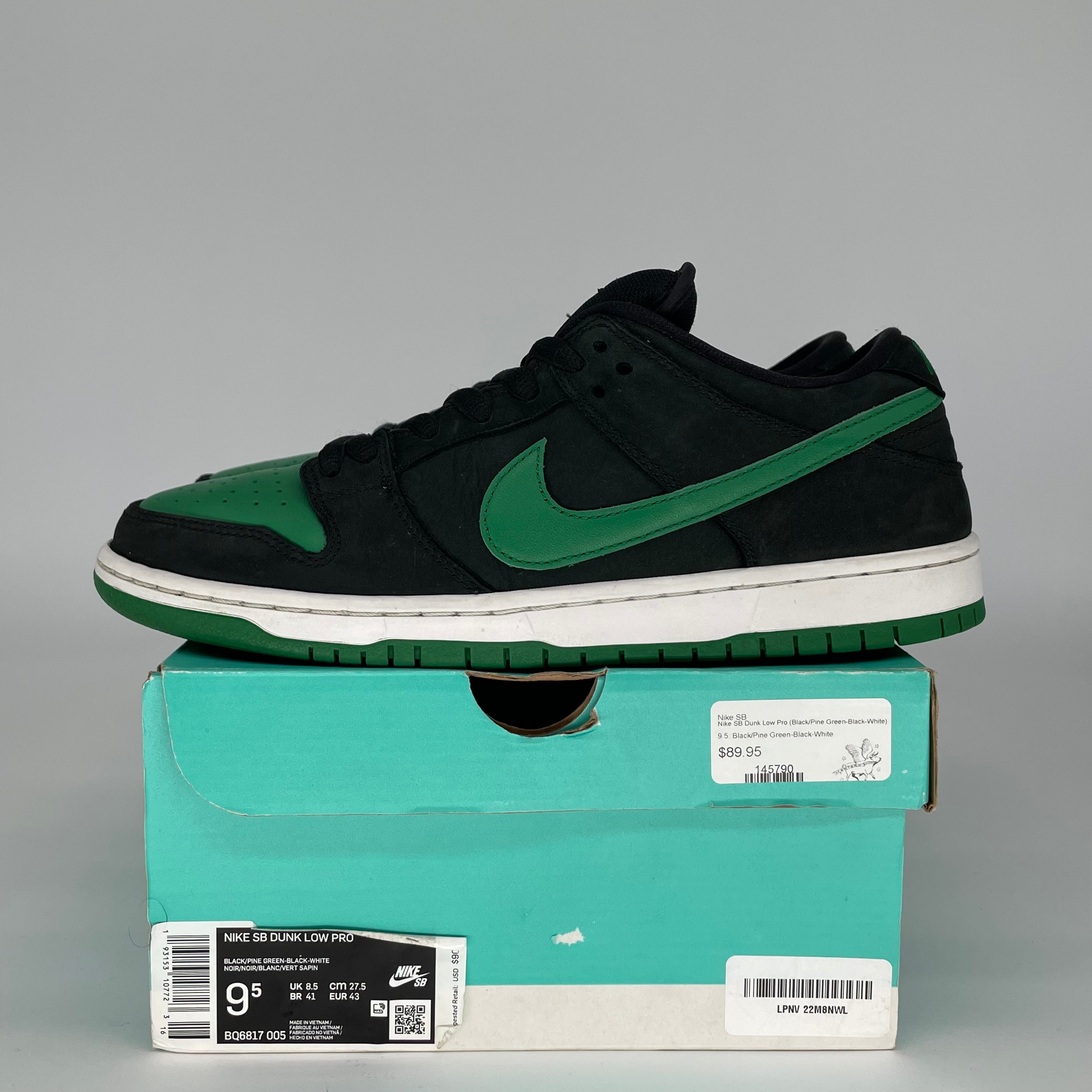 NIKE SB DUNK LOW J PACK PINE GREEN SIZE 9.5 BQ6817-005