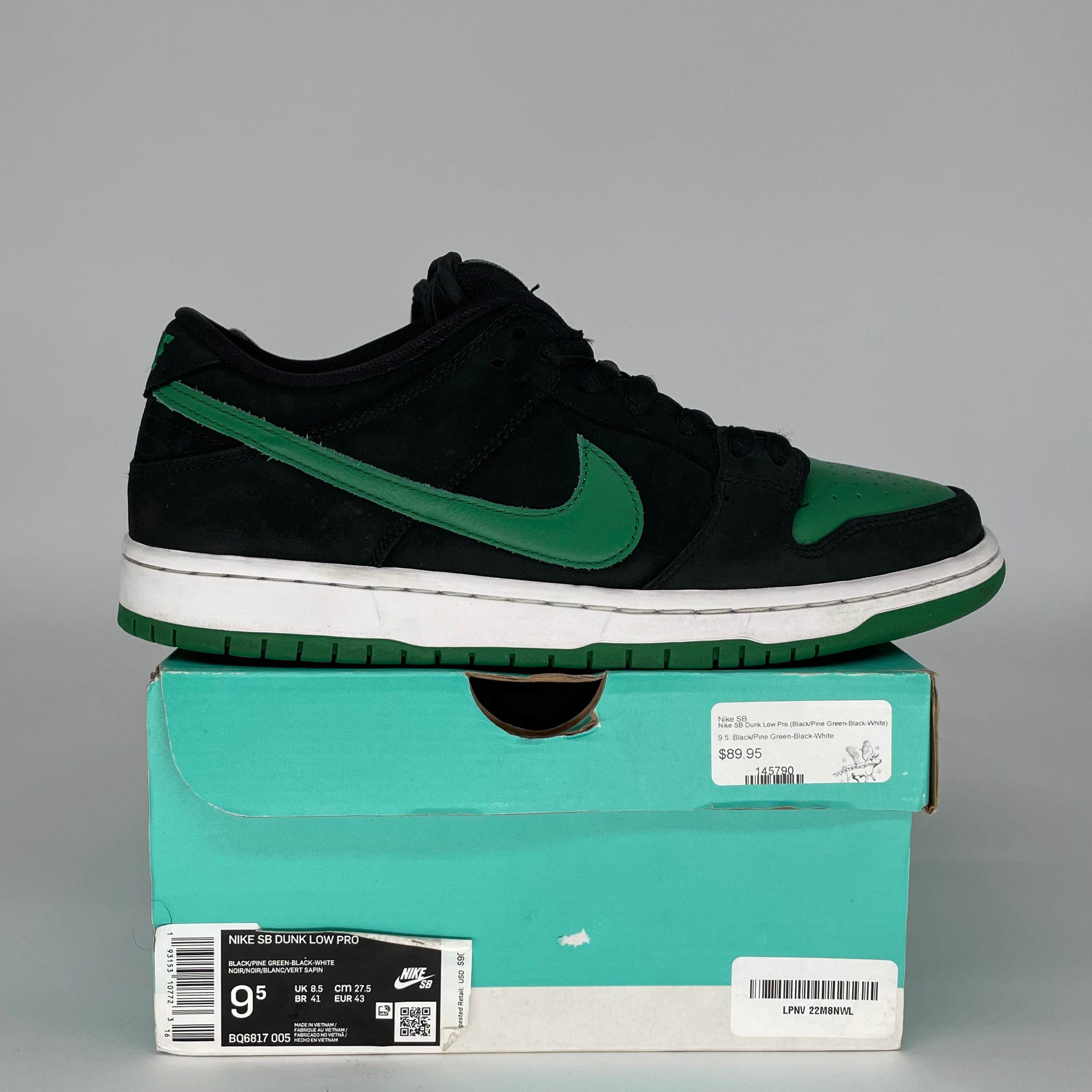 NIKE SB DUNK LOW J PACK PINE GREEN SIZE 9.5 BQ6817-005