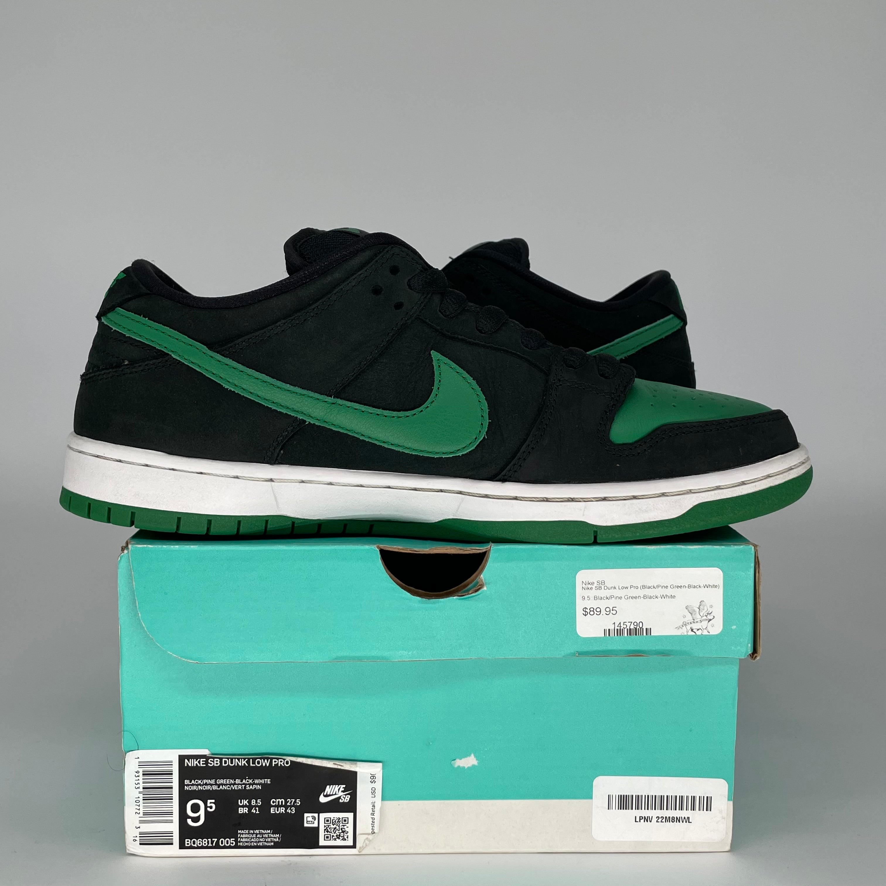 NIKE SB DUNK LOW J PACK PINE GREEN SIZE 9.5 BQ6817-005