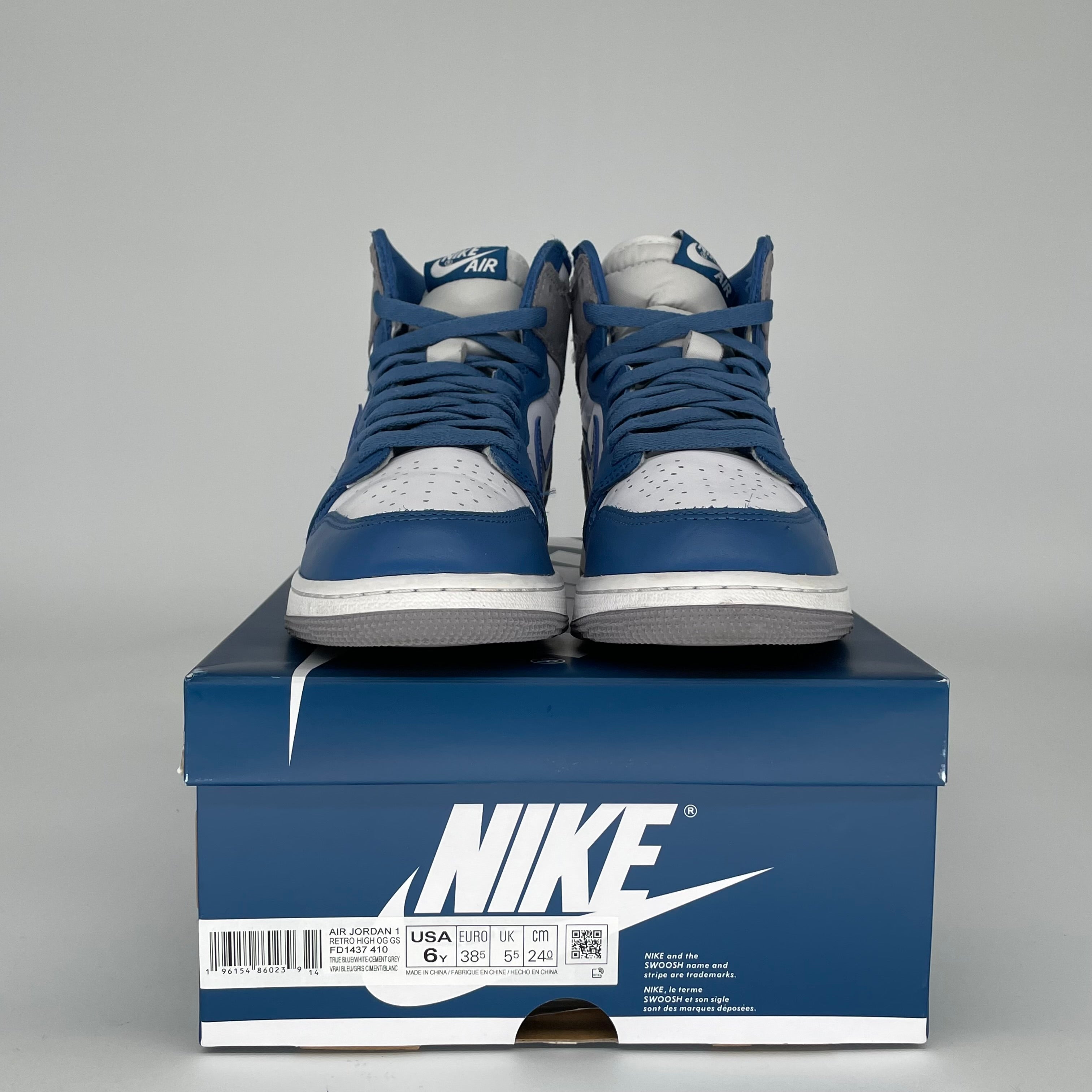 AIR JORDAN 1 TRUE BLUE SIZE 6Y FD1437-410