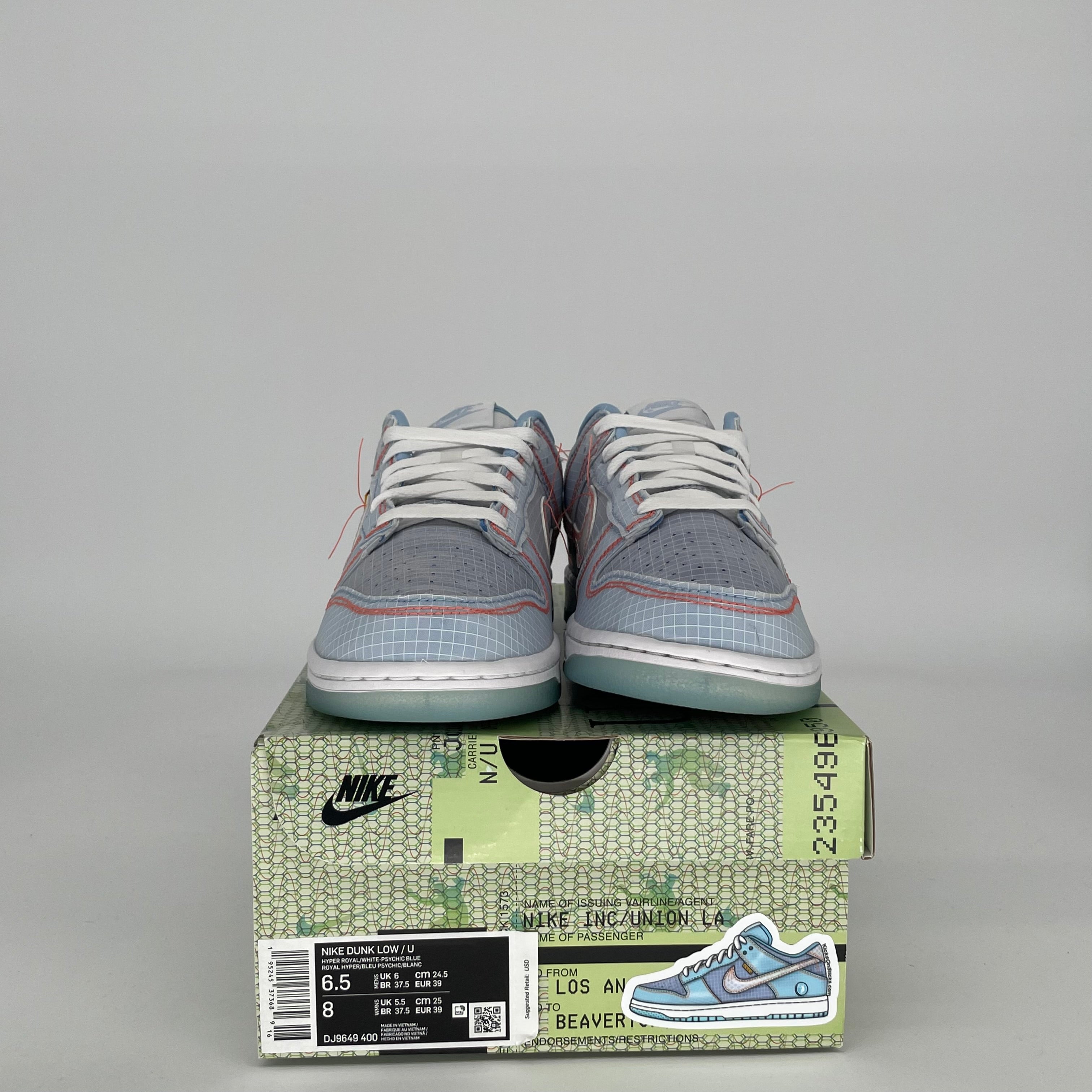 NIKE DUNK LOW UNION PASSPORT PACK ARGON SIZE 6.5 DJ9649-400