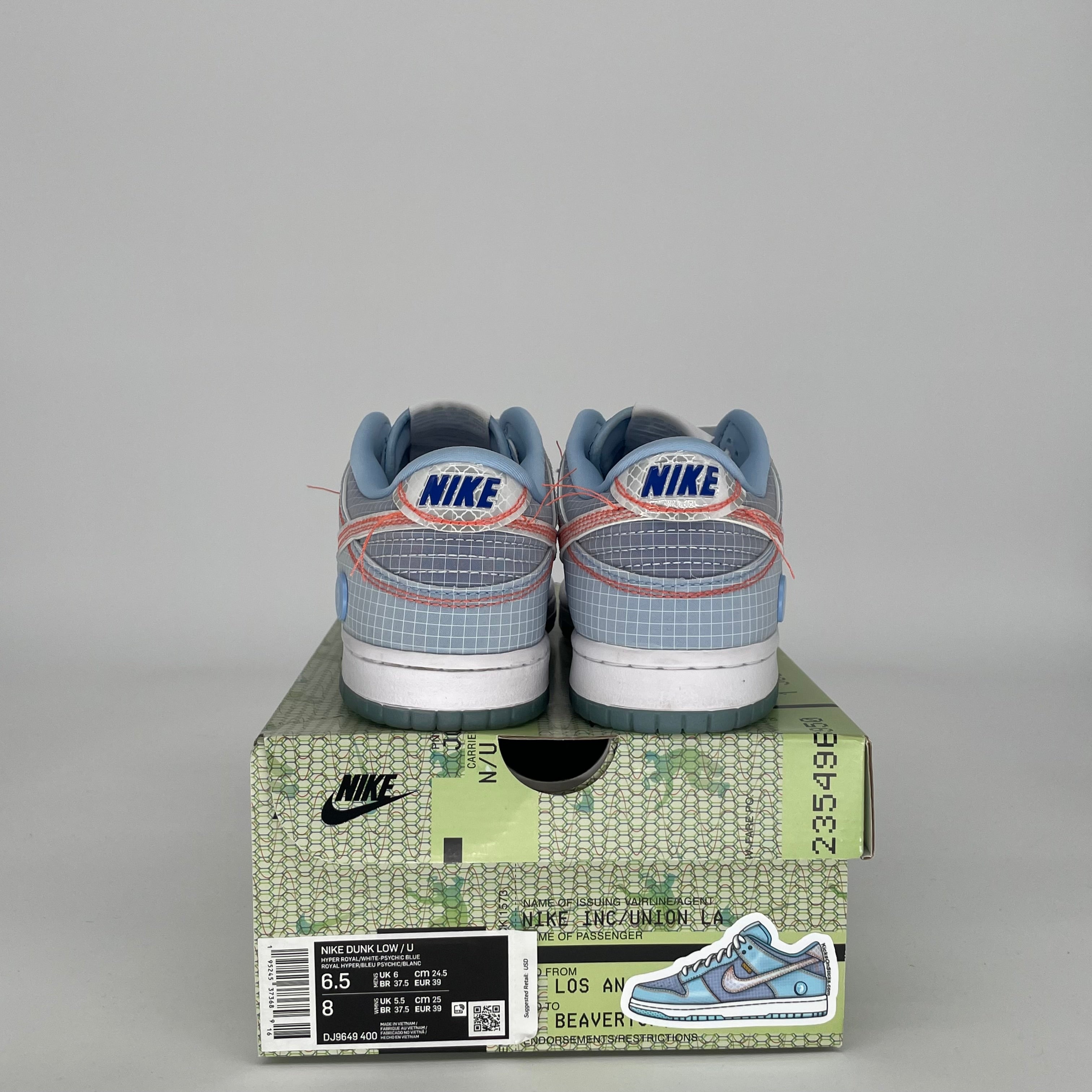 NIKE DUNK LOW UNION PASSPORT PACK ARGON SIZE 6.5 DJ9649-400