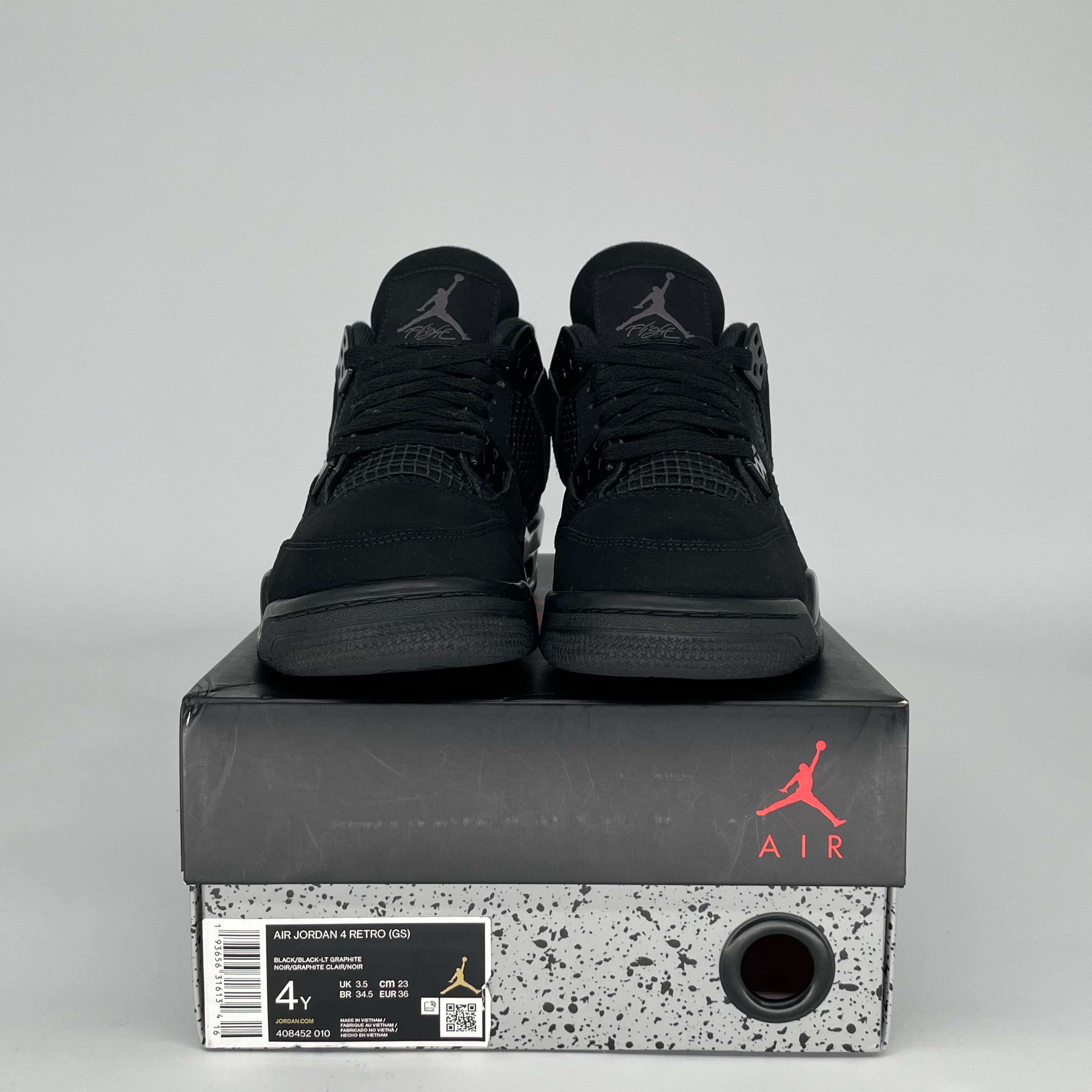 AIR JORDAN 4 BLACK CAT SIZE 4Y 408452-010