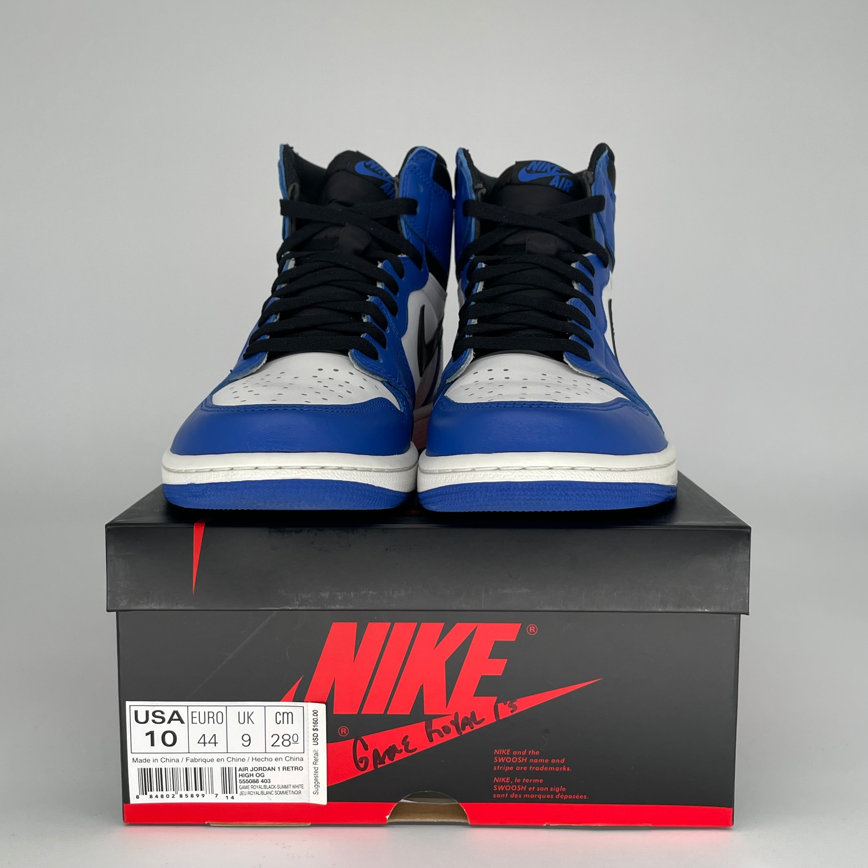 AIR JORDAN 1 GAME ROYAL SIZE 10 555088-403