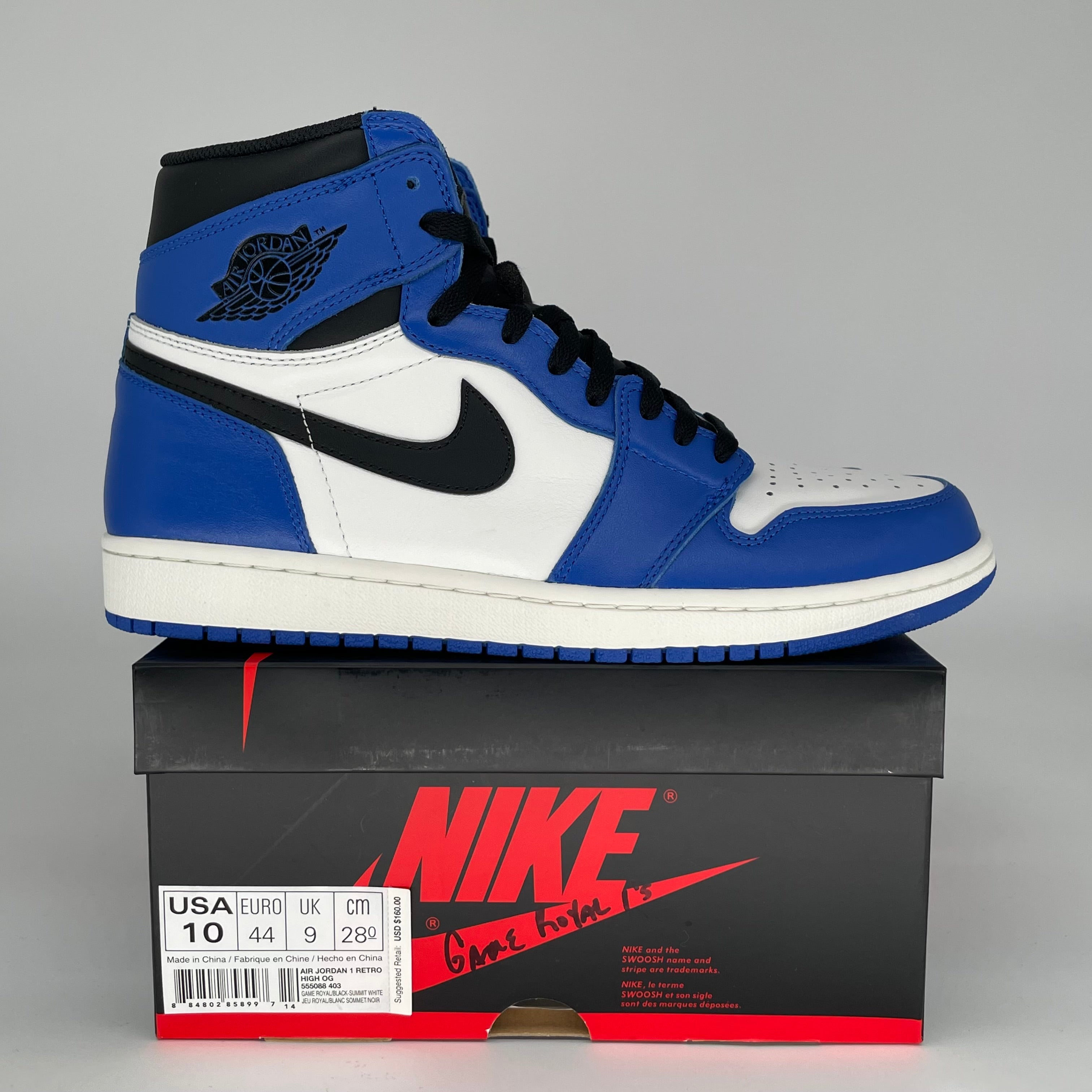 AIR JORDAN 1 GAME ROYAL SIZE 10 555088-403