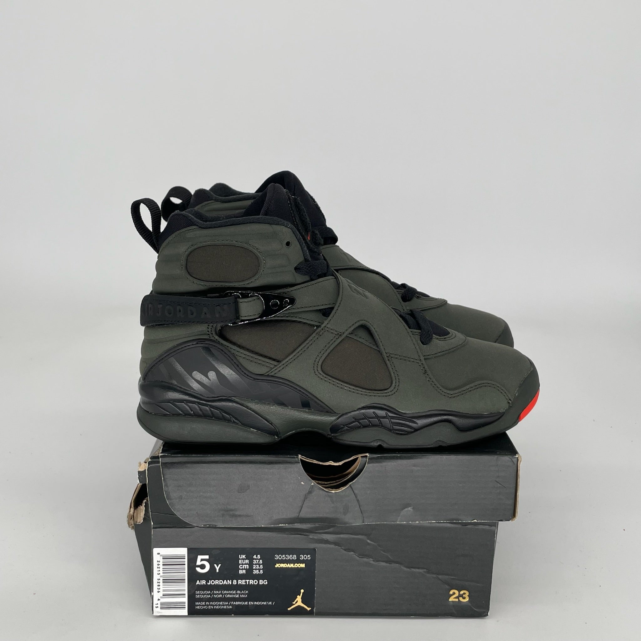 AIR JORDAN 8 SEQUOIA SIZE 5Y 305368-305