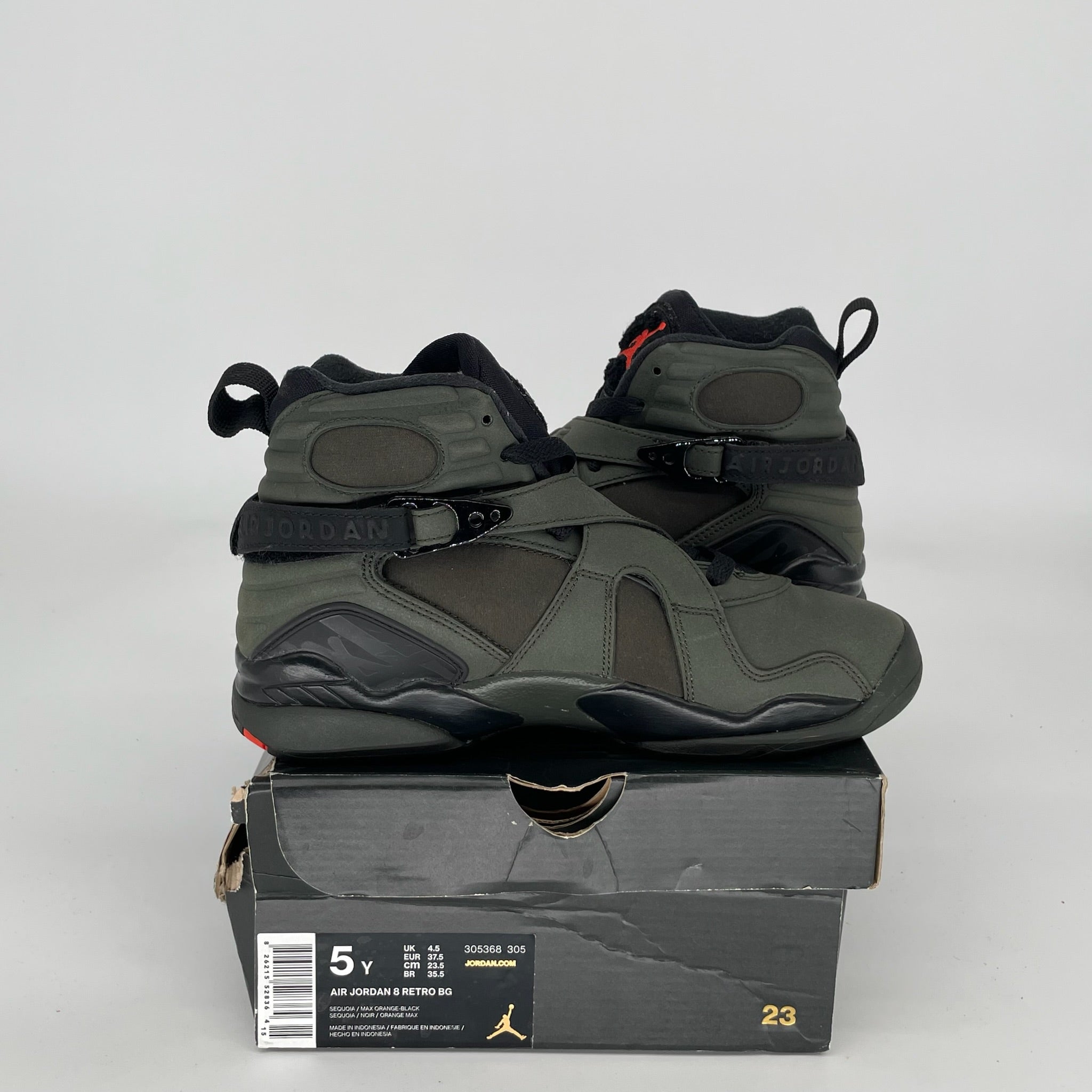 AIR JORDAN 8 SEQUOIA SIZE 5Y 305368-305