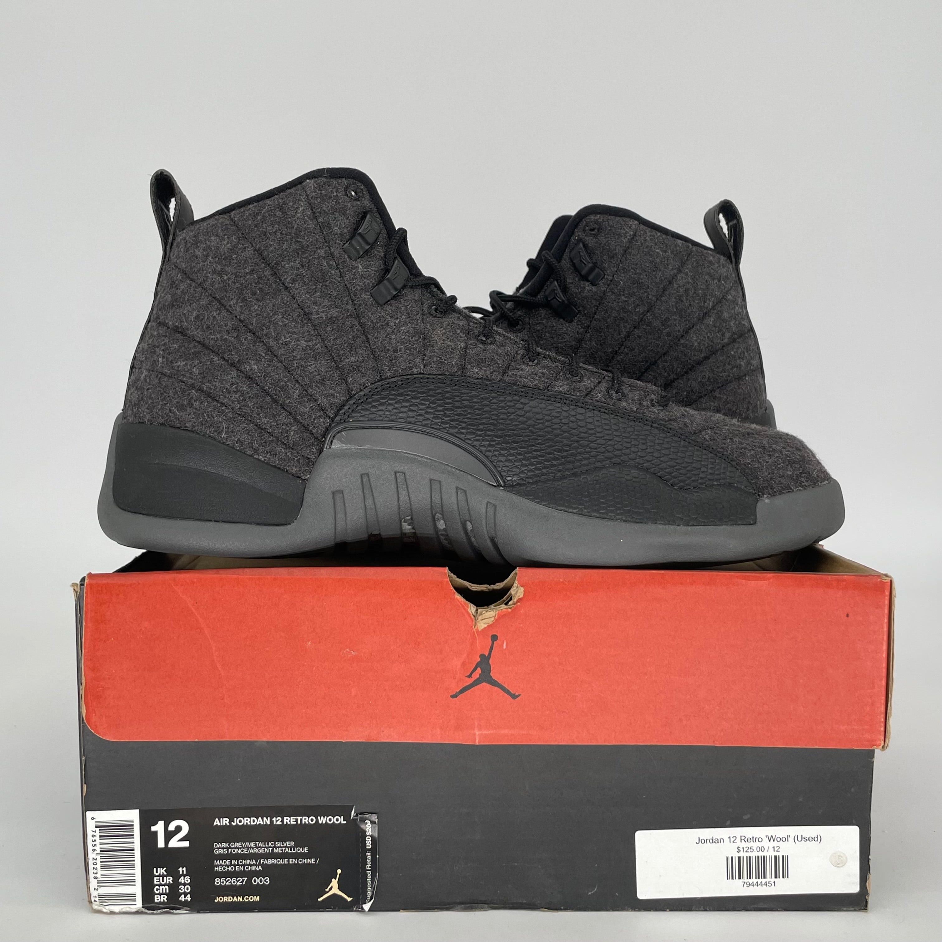 AIR JORDAN 12 WOOL SIZE 12 852627-003