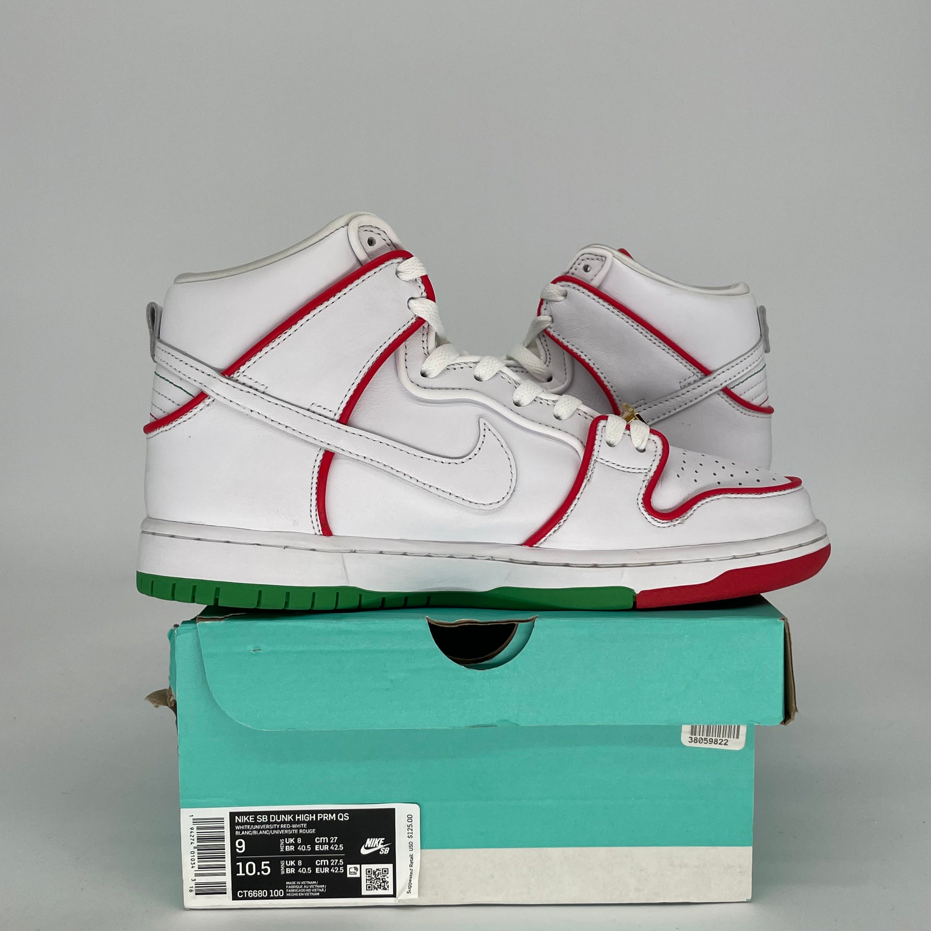 NIKE SB DUNK HIGH PAUL RODRIGUEZ MEXICO SIZE 9 CT6680-100