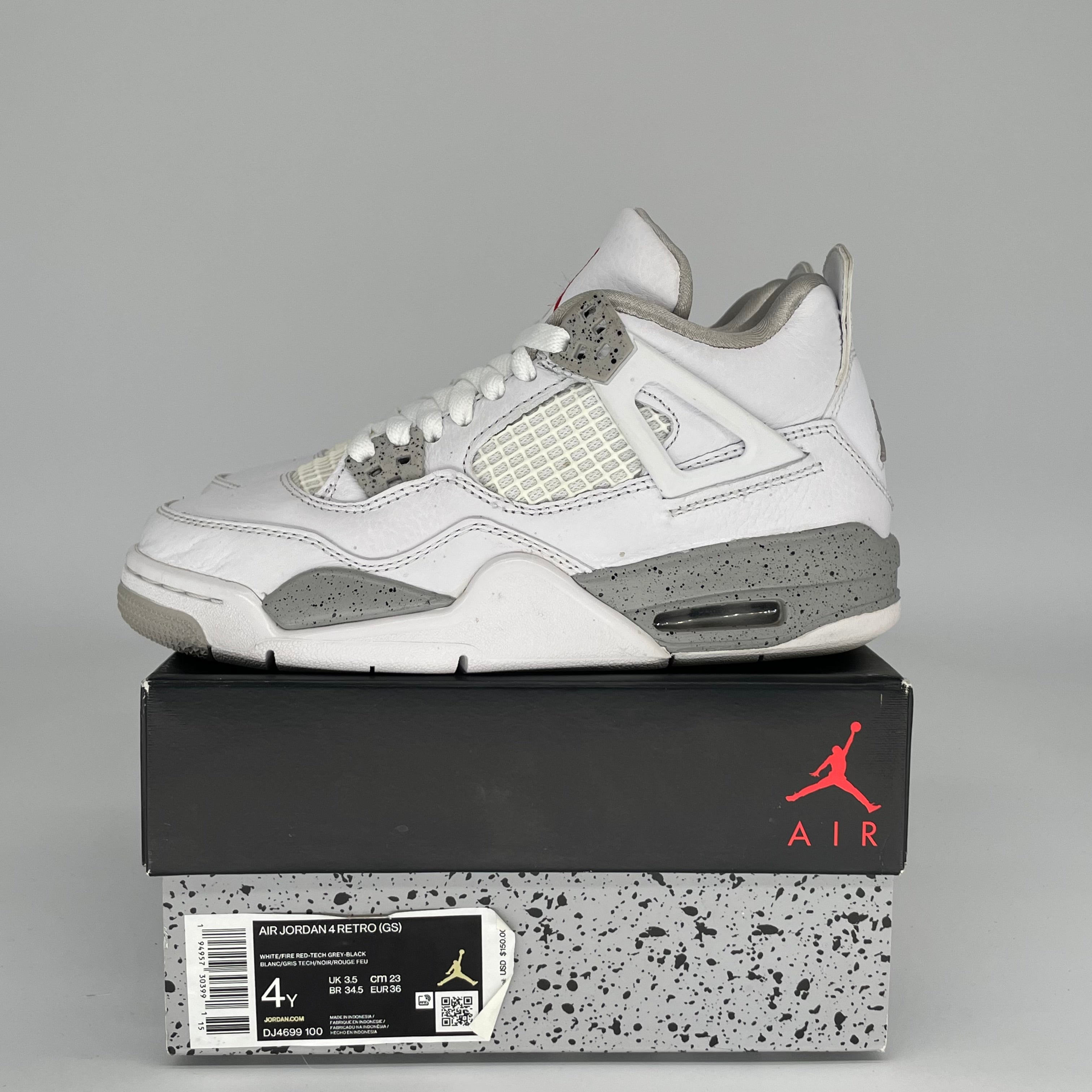 AIR JORDAN 4 WHITE OREO SIZE 4Y DJ4699-100