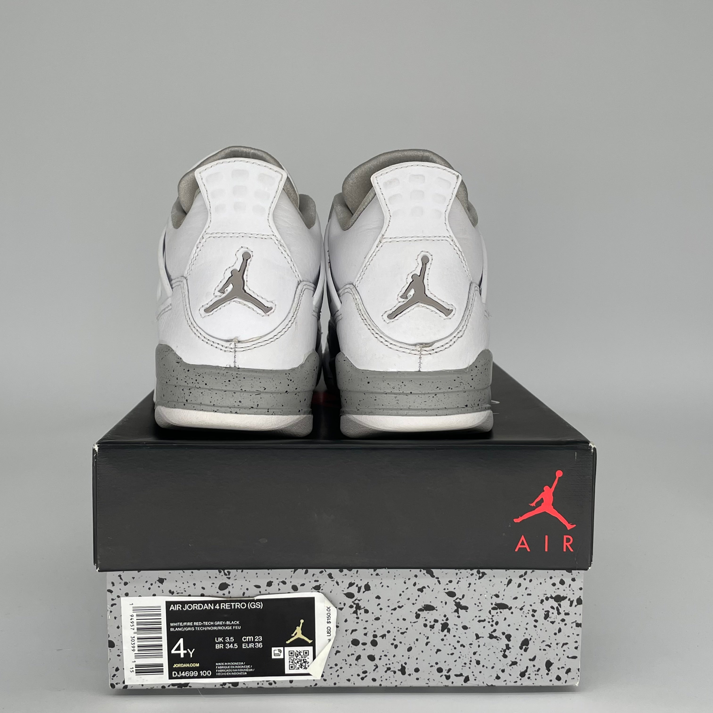 AIR JORDAN 4 WHITE OREO SIZE 4Y DJ4699-100