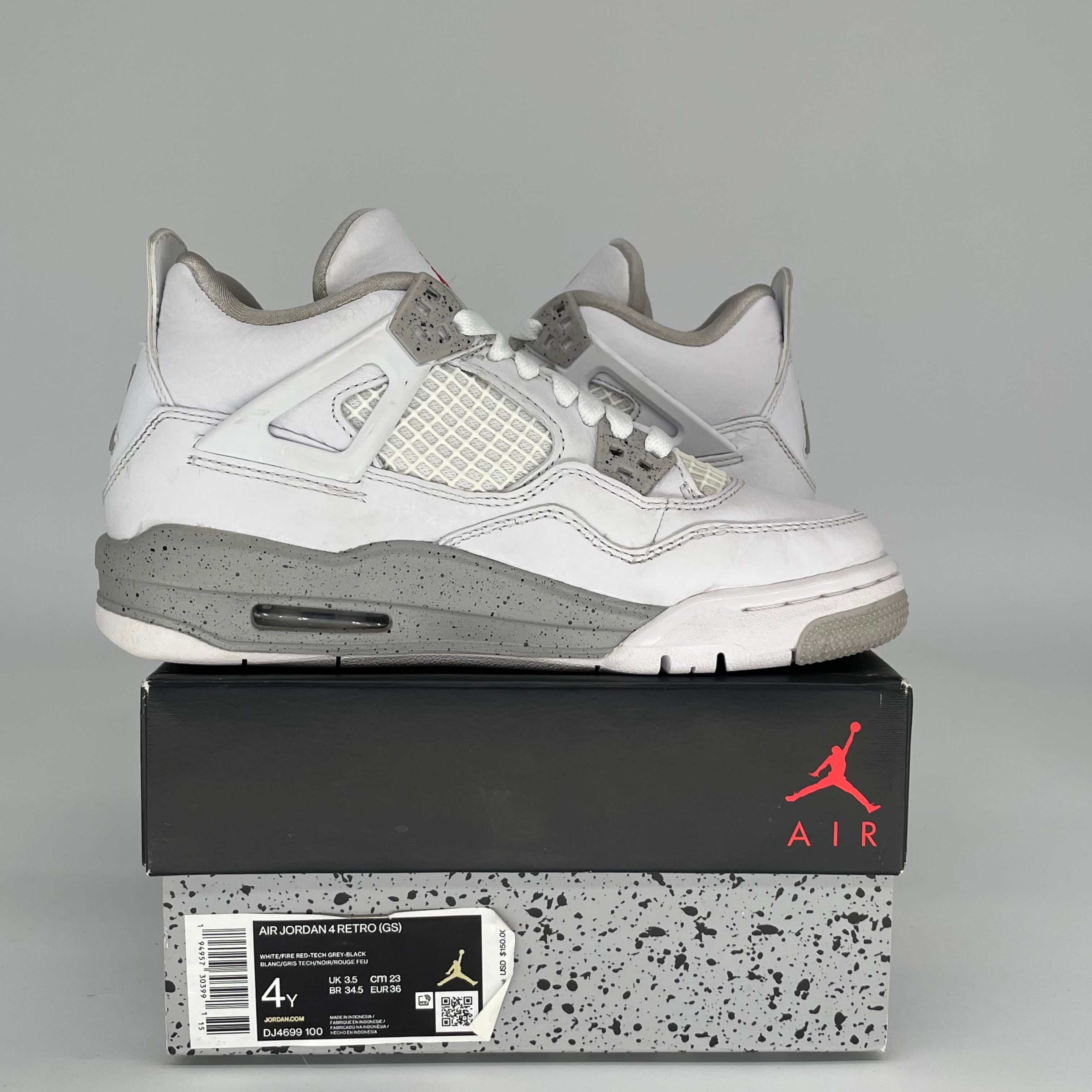 AIR JORDAN 4 WHITE OREO SIZE 4Y DJ4699-100