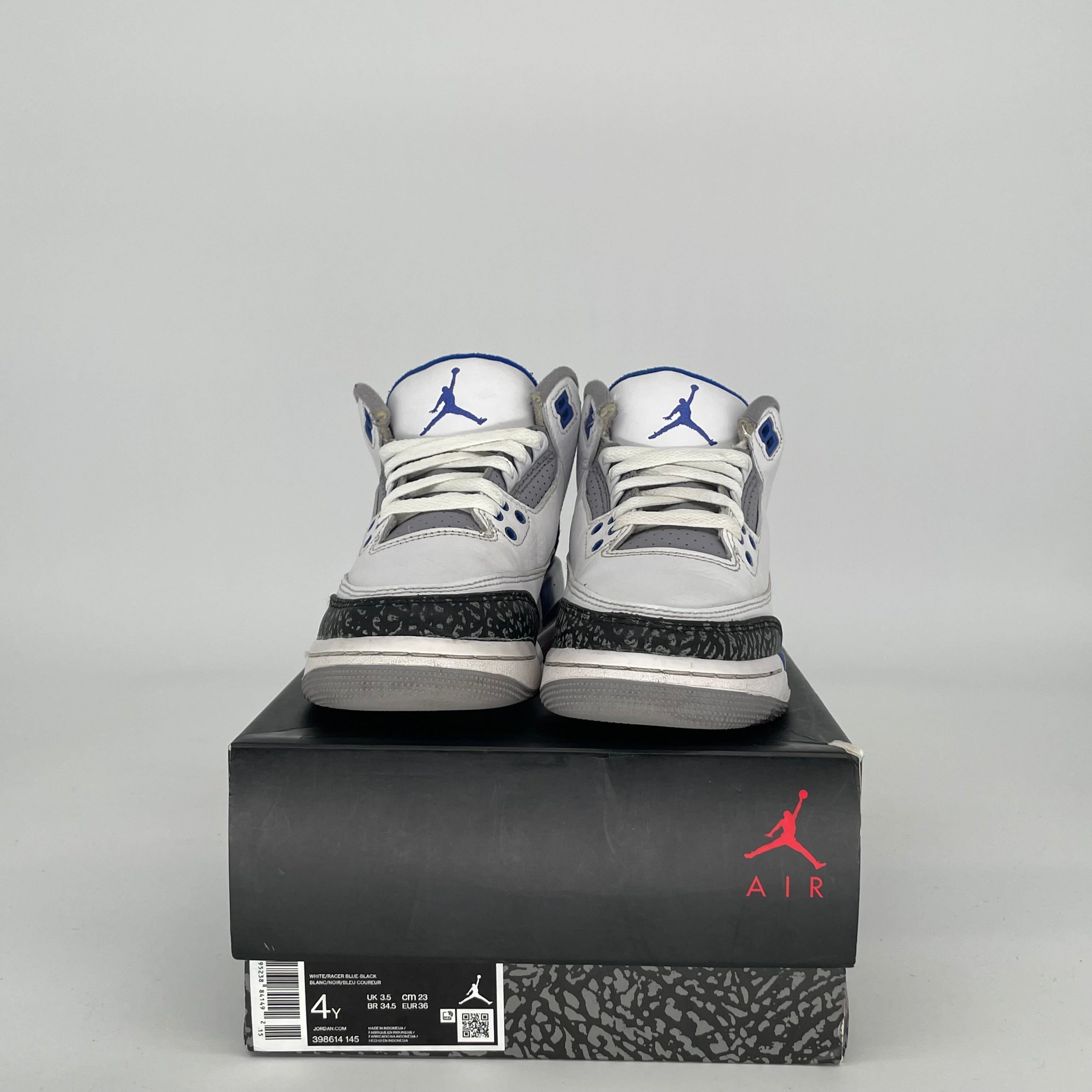 AIR JORDAN 3 RACER BLUE SIZE 4Y 398614-145