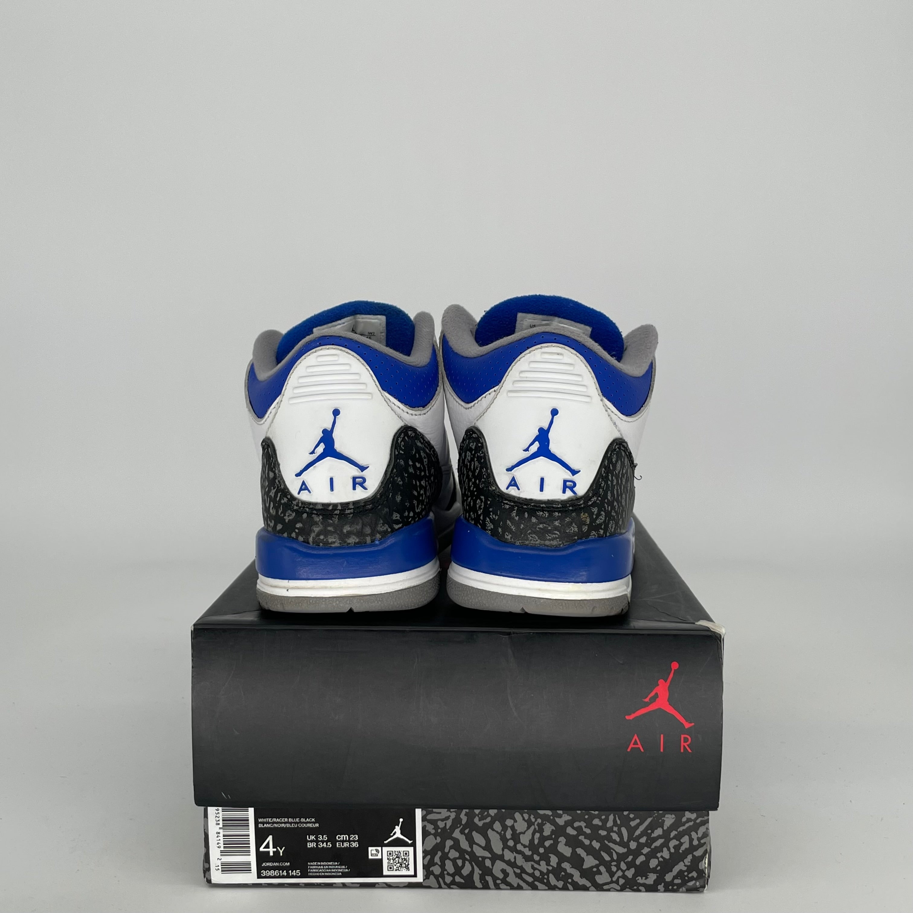 AIR JORDAN 3 RACER BLUE SIZE 4Y 398614-145