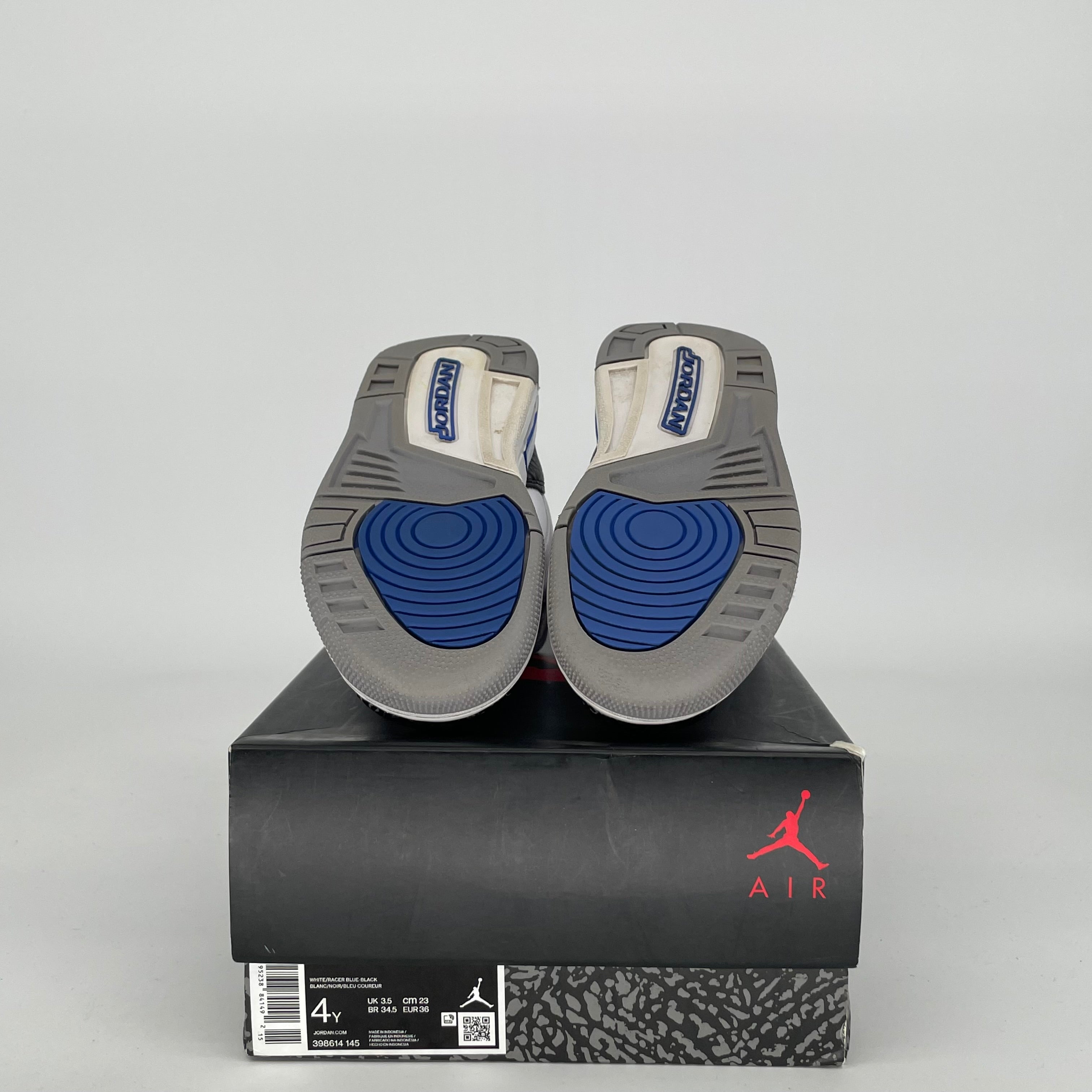 AIR JORDAN 3 RACER BLUE SIZE 4Y 398614-145