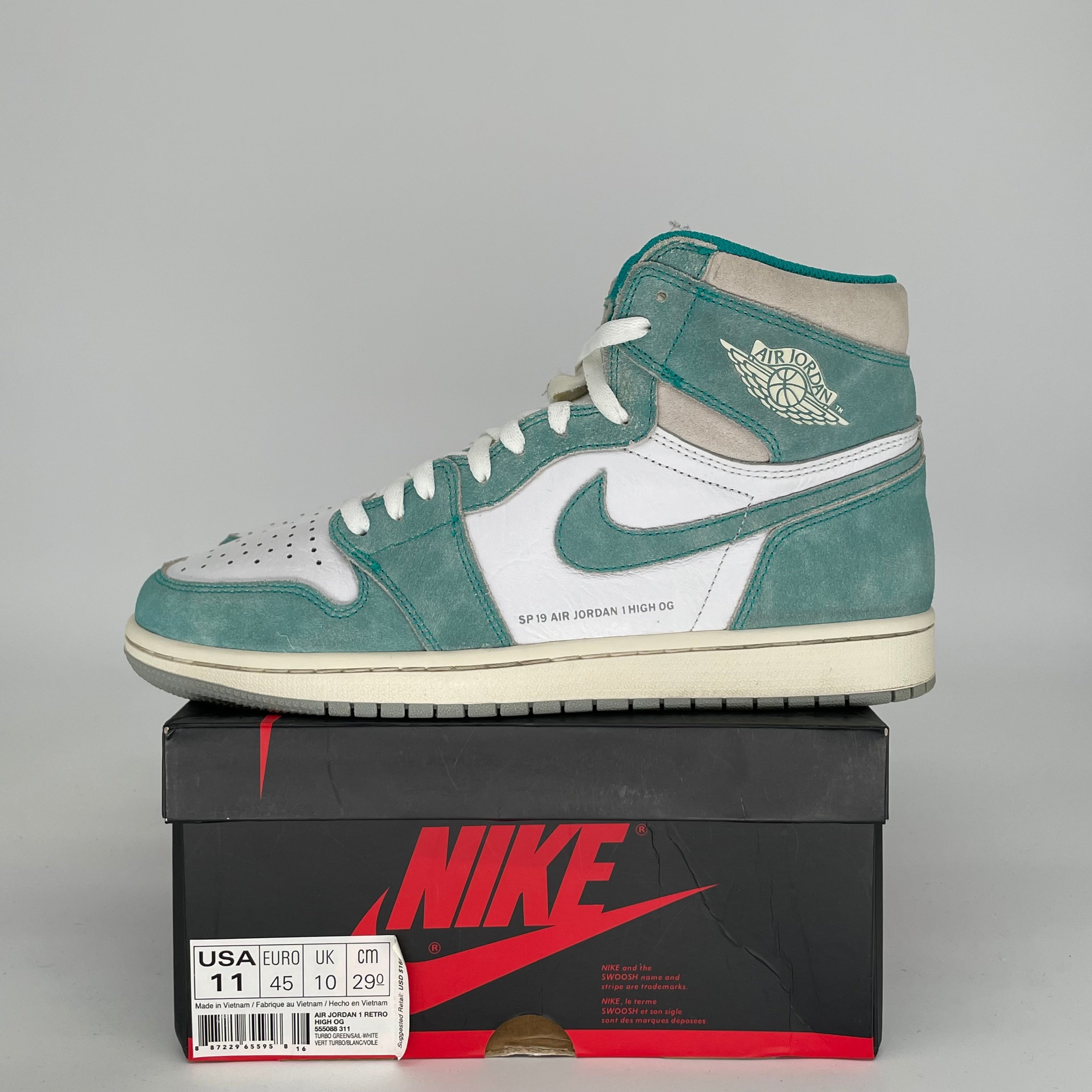 AIR JORDAN 1 TURBO GREEN SIZE 11 555088-311