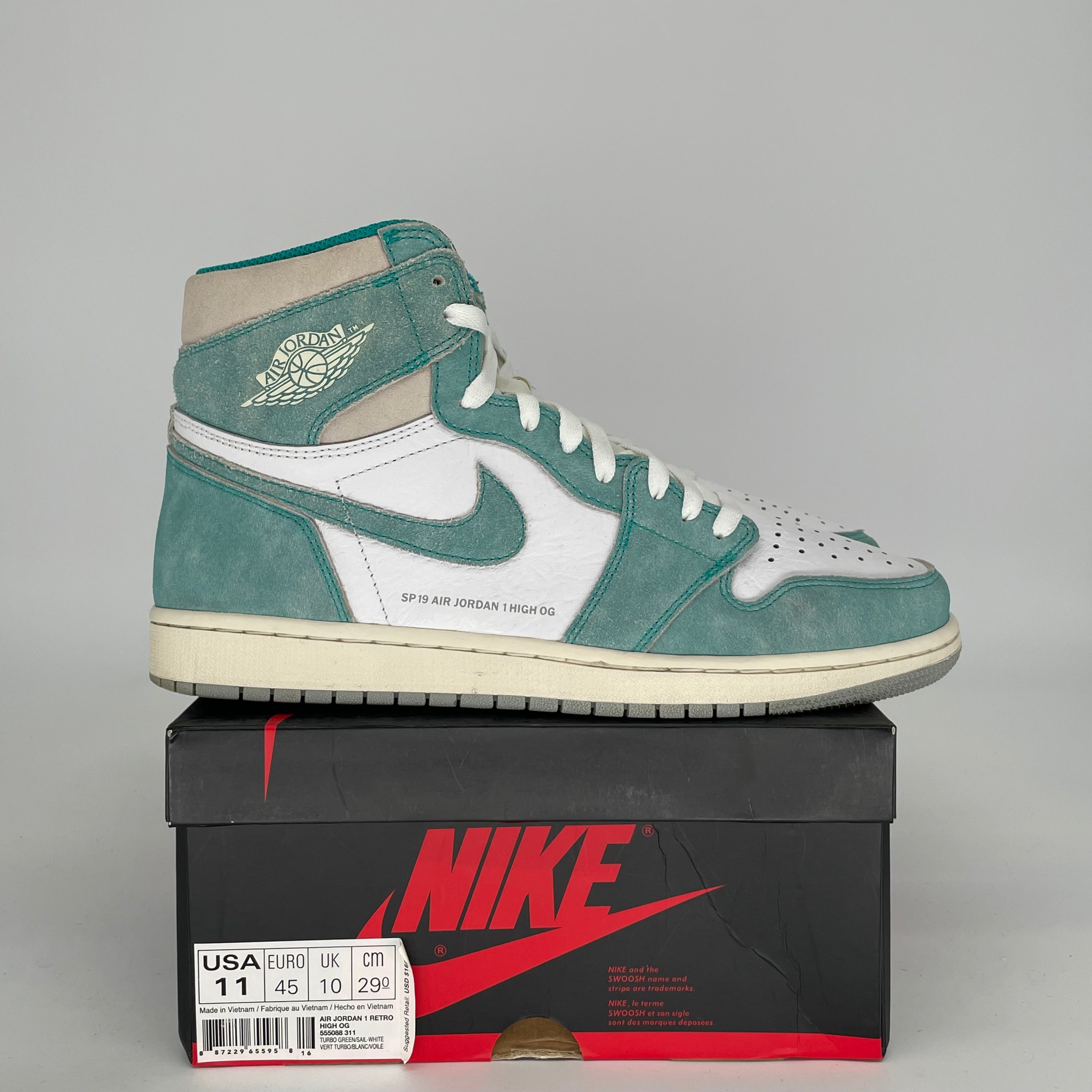 AIR JORDAN 1 TURBO GREEN SIZE 11 555088-311