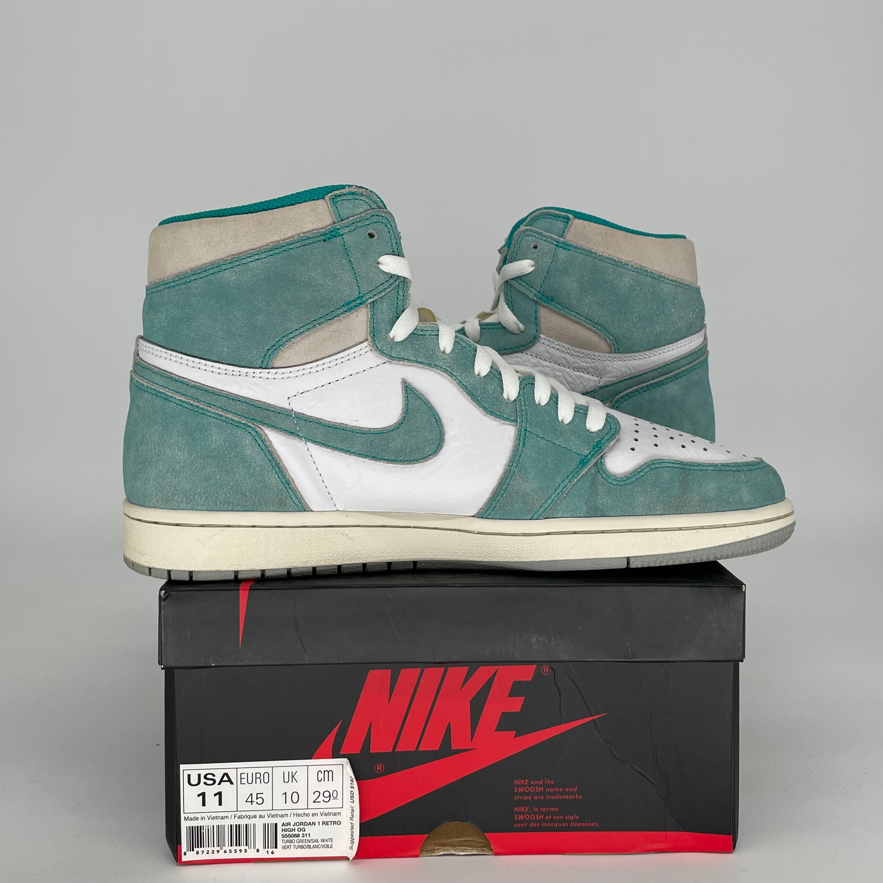 AIR JORDAN 1 TURBO GREEN SIZE 11 555088-311