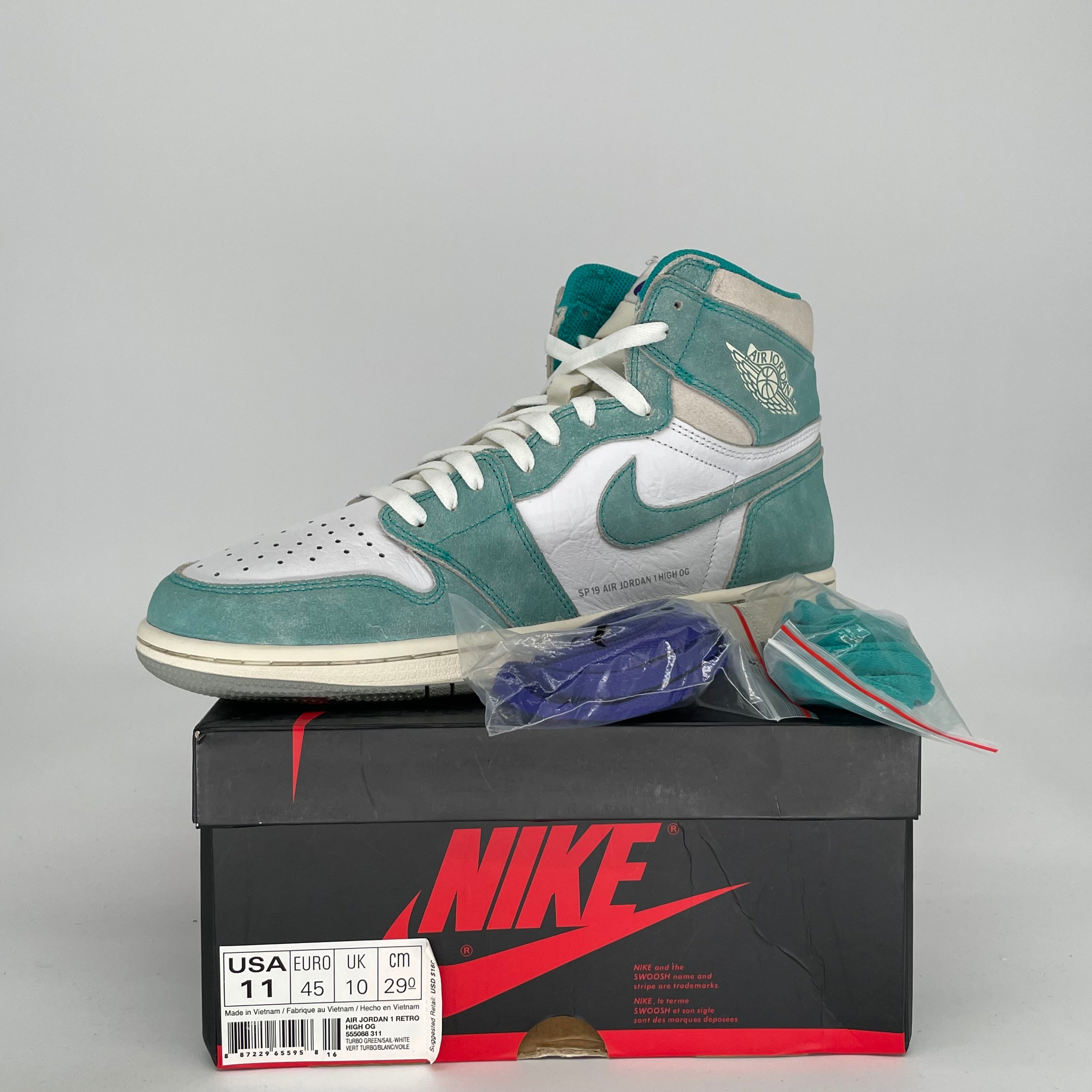 AIR JORDAN 1 TURBO GREEN SIZE 11 555088-311