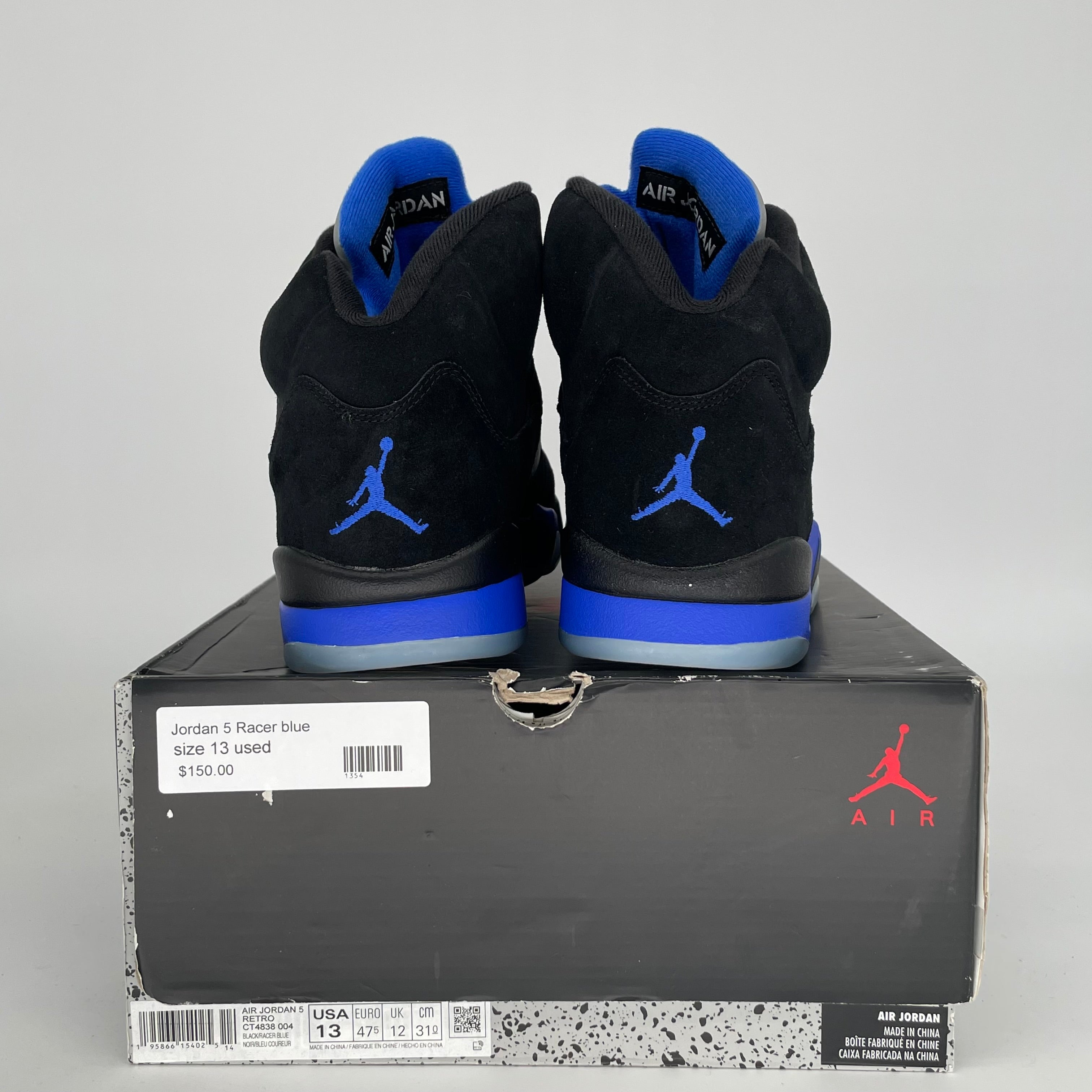 AIR JORDAN 5 RACER BLUE SIZE 13 CT4838-004