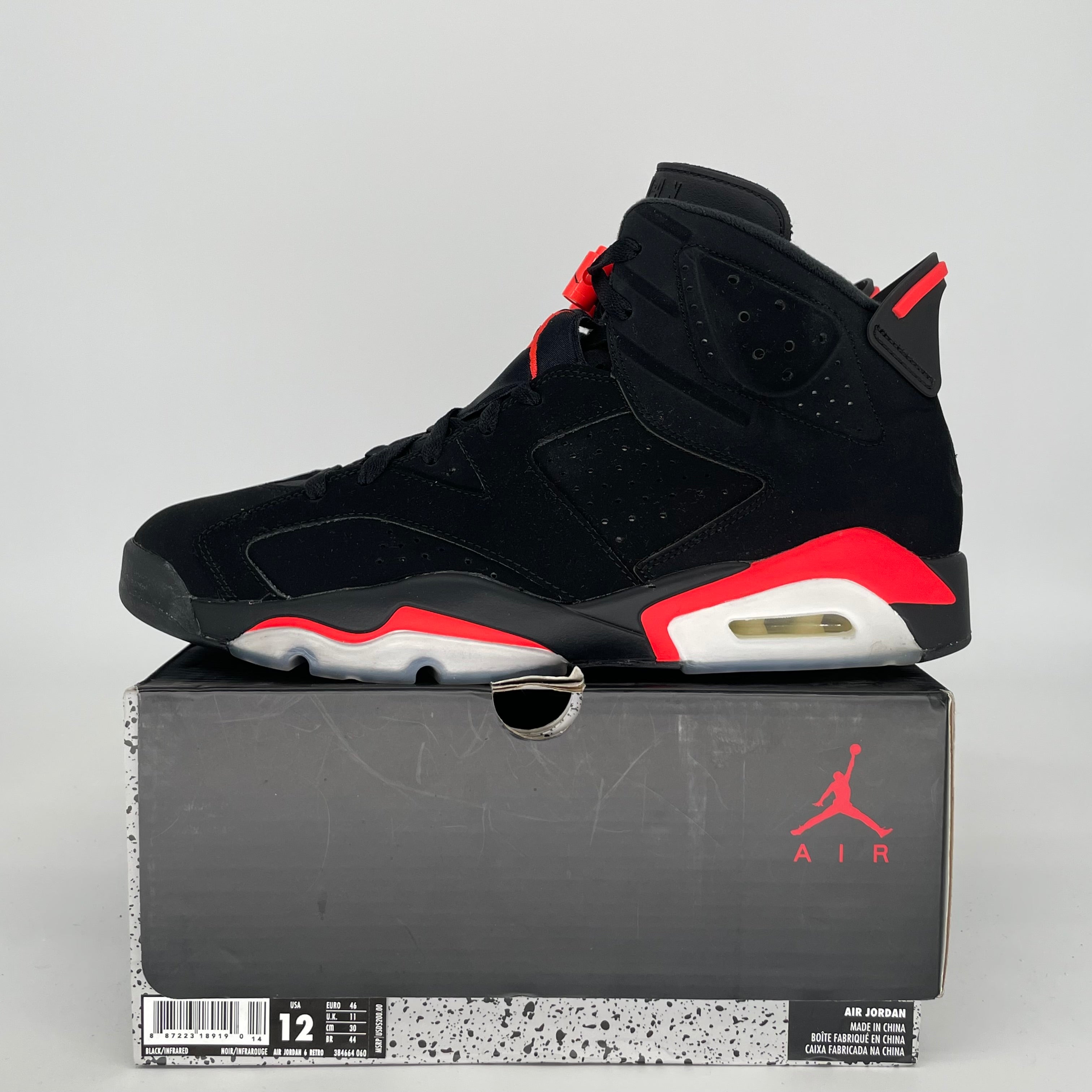 AIR JORDAN 6 BLACK INFRARED SIZE 12 384664-060