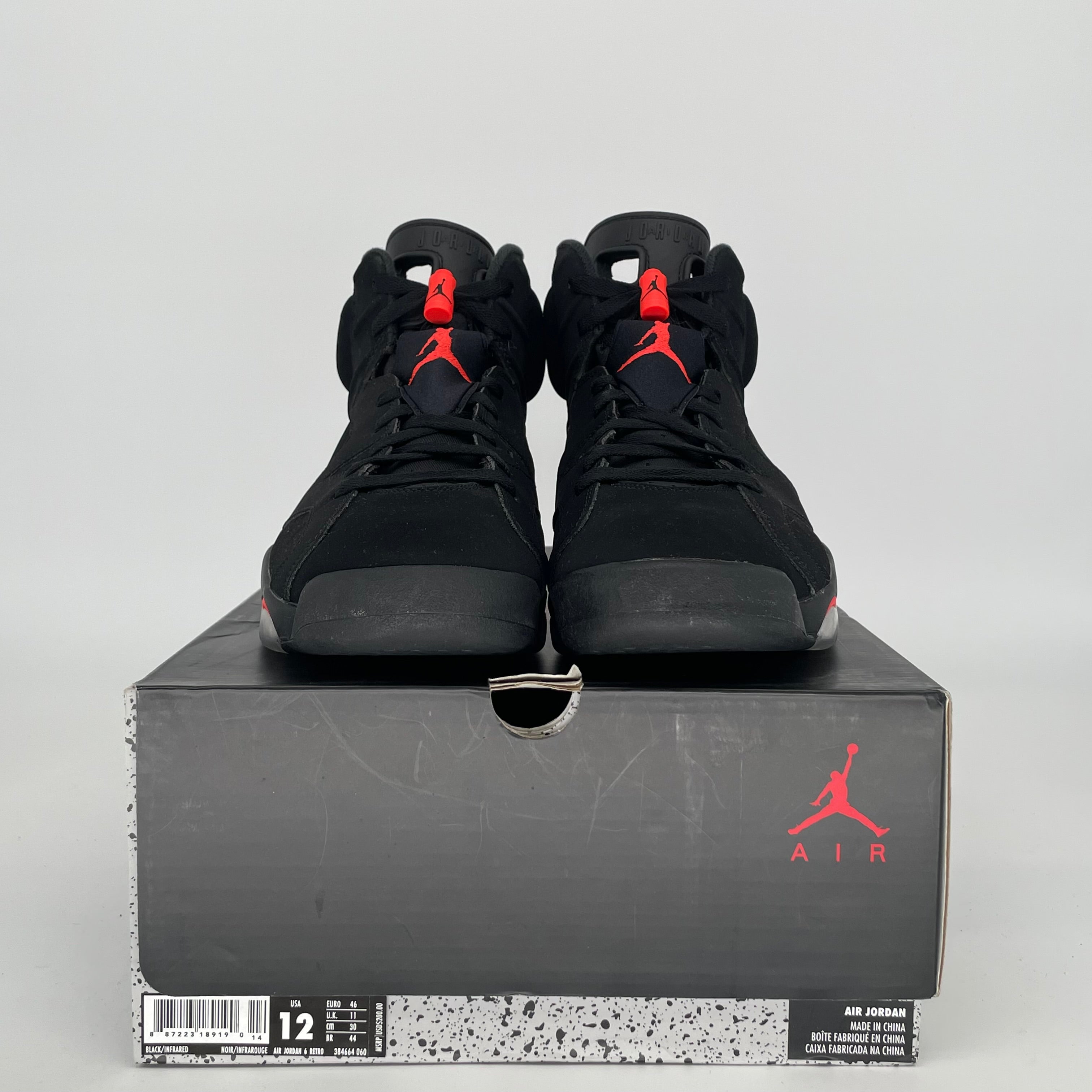 AIR JORDAN 6 BLACK INFRARED SIZE 12 384664-060