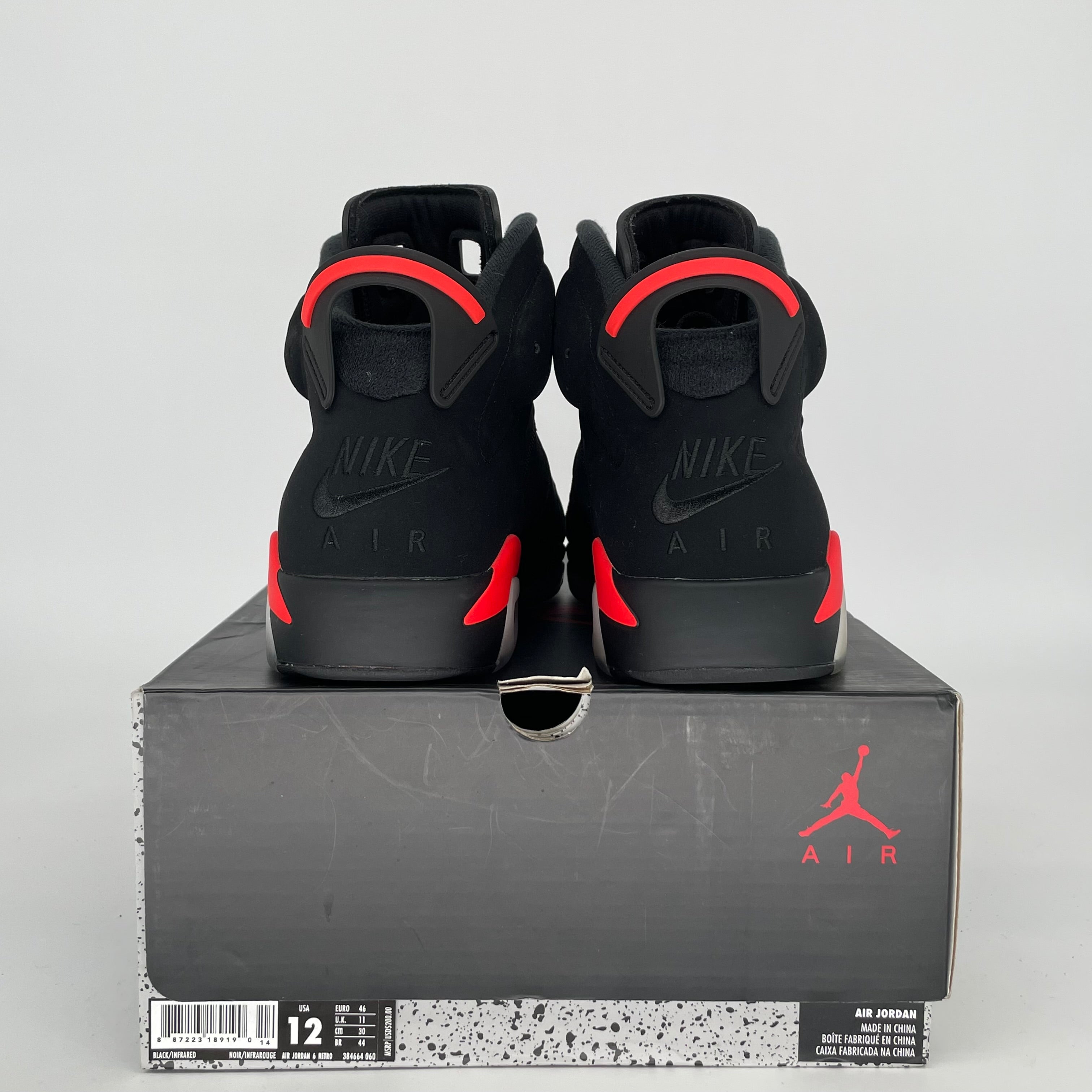 AIR JORDAN 6 BLACK INFRARED SIZE 12 384664-060