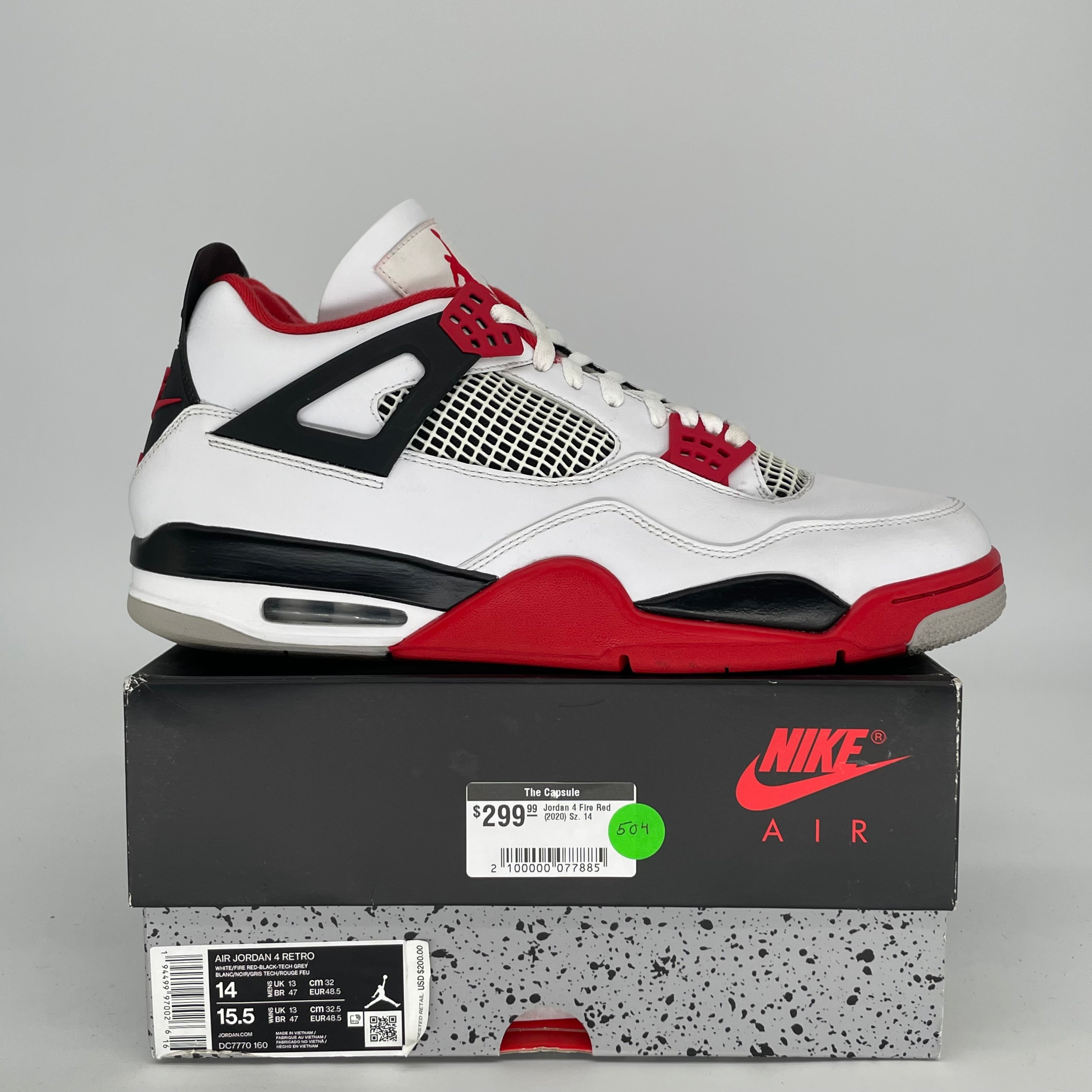 AIR JORDAN 4 FIRE RED SIZE 14 DC7770-160