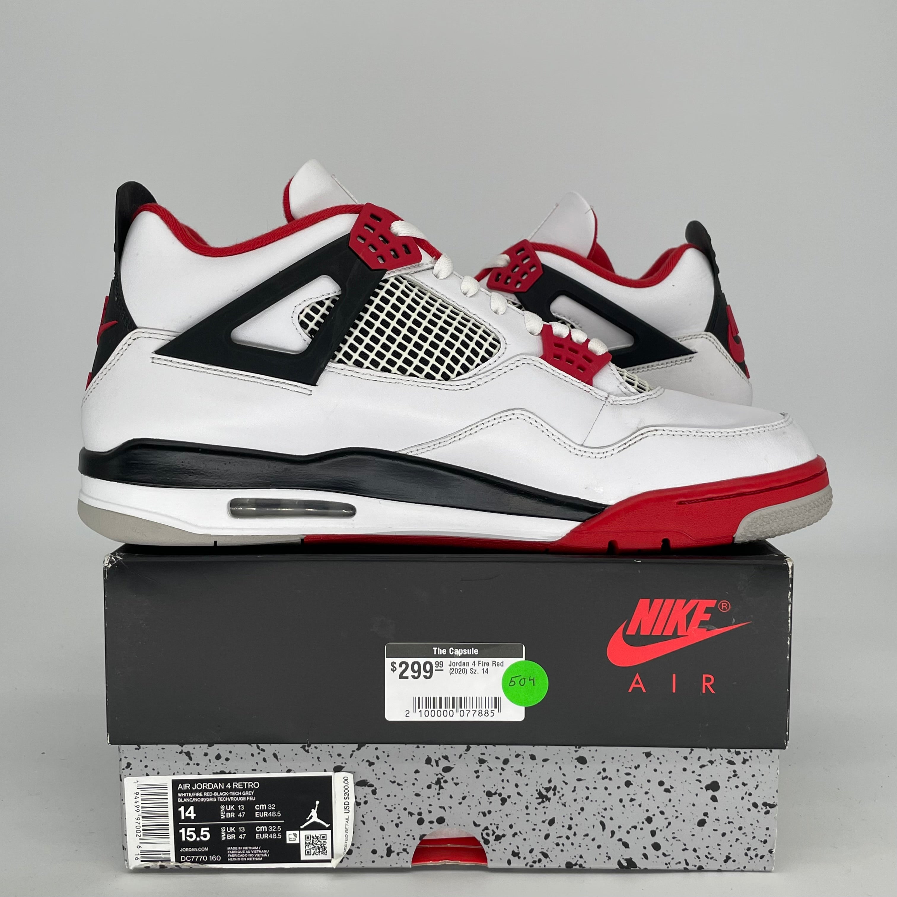 AIR JORDAN 4 FIRE RED SIZE 14 DC7770-160