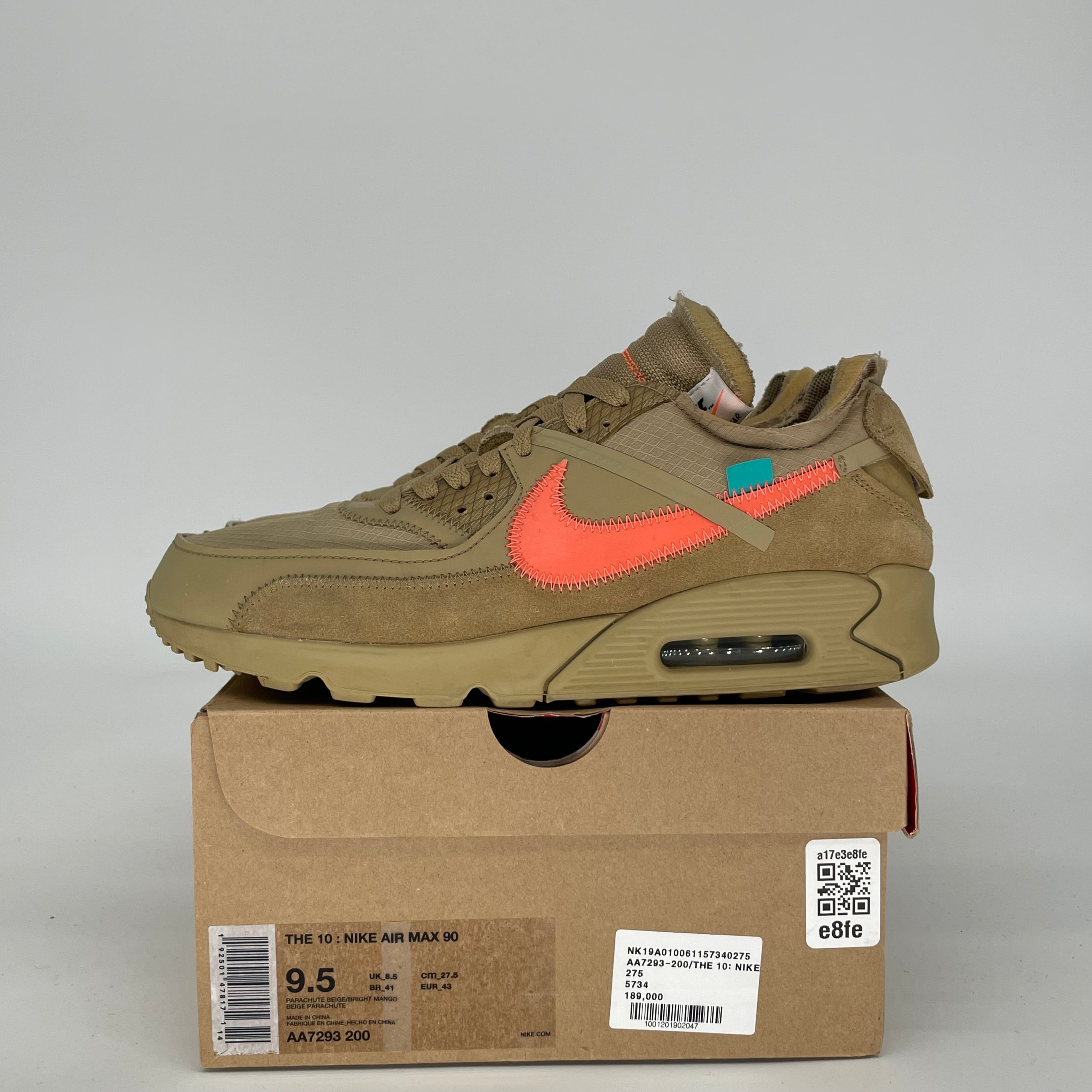 NIKE AIR MAX 90 OFF WHITE DESERT ORE SIZE 9.5 AA7293-200