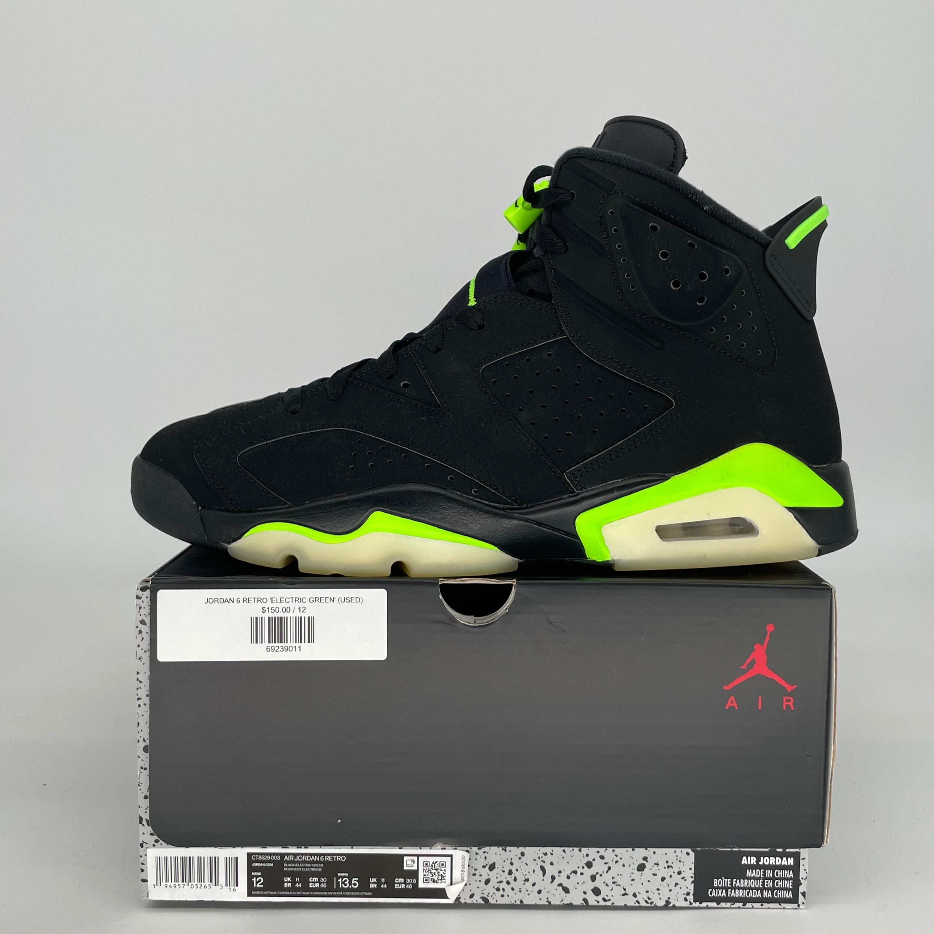 AIR JORDAN 6 ELECTRIC GREEN SIZE 12 CT8529-003