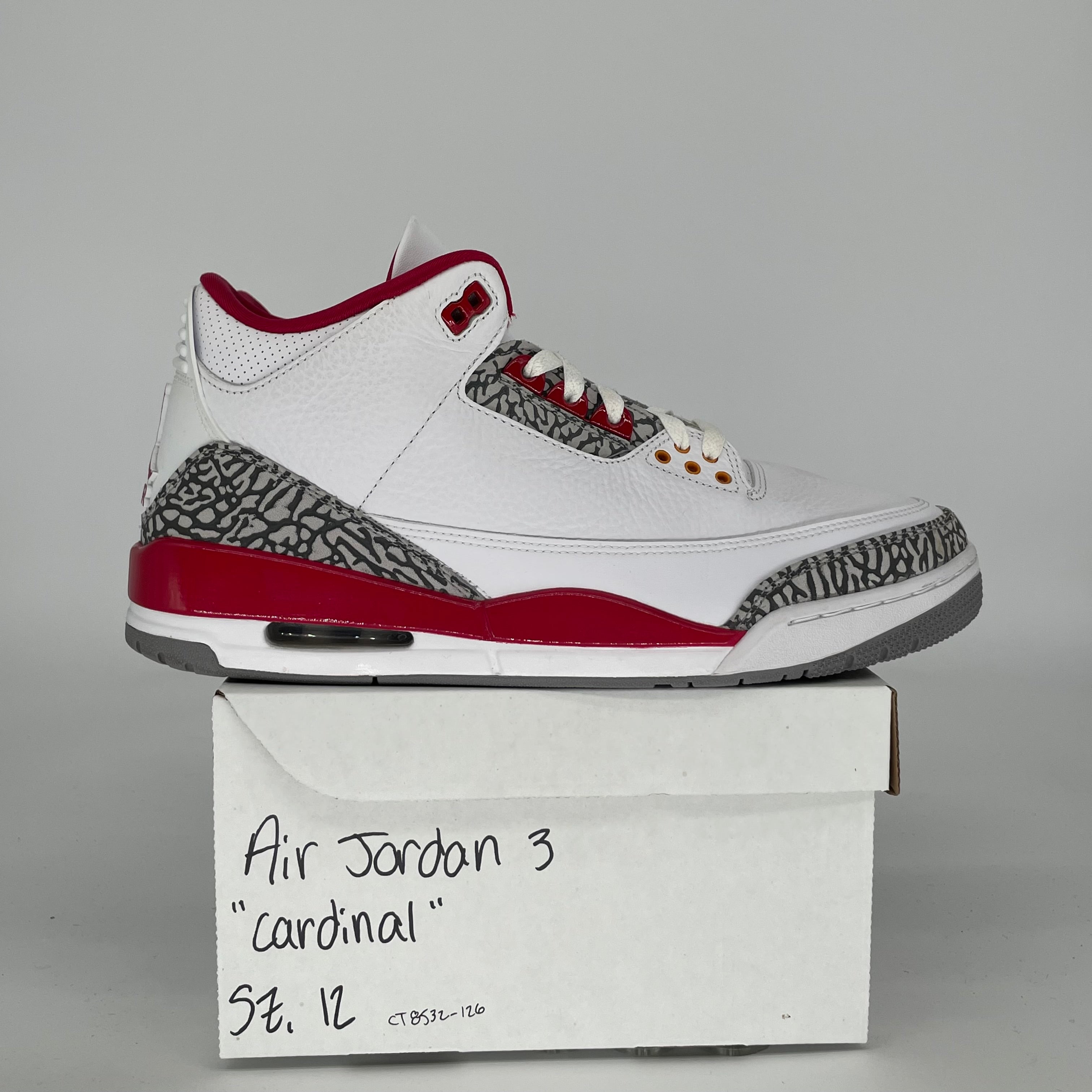 AIR JORDAN 3 CARDINAL SIZE 12 CT8532-126