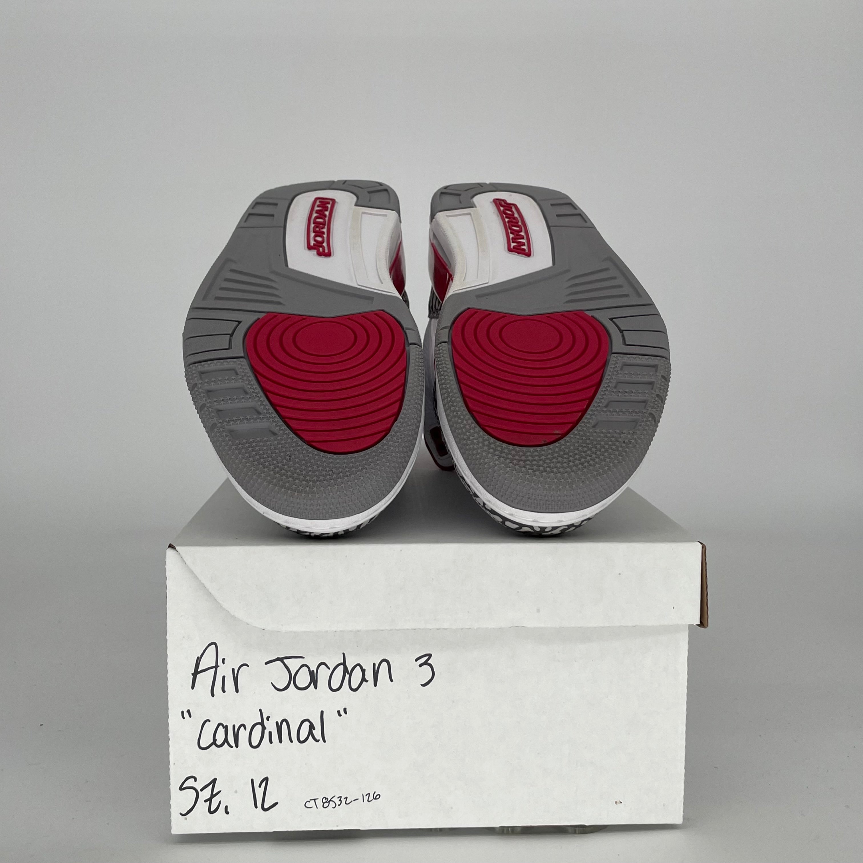 AIR JORDAN 3 CARDINAL SIZE 12 CT8532-126