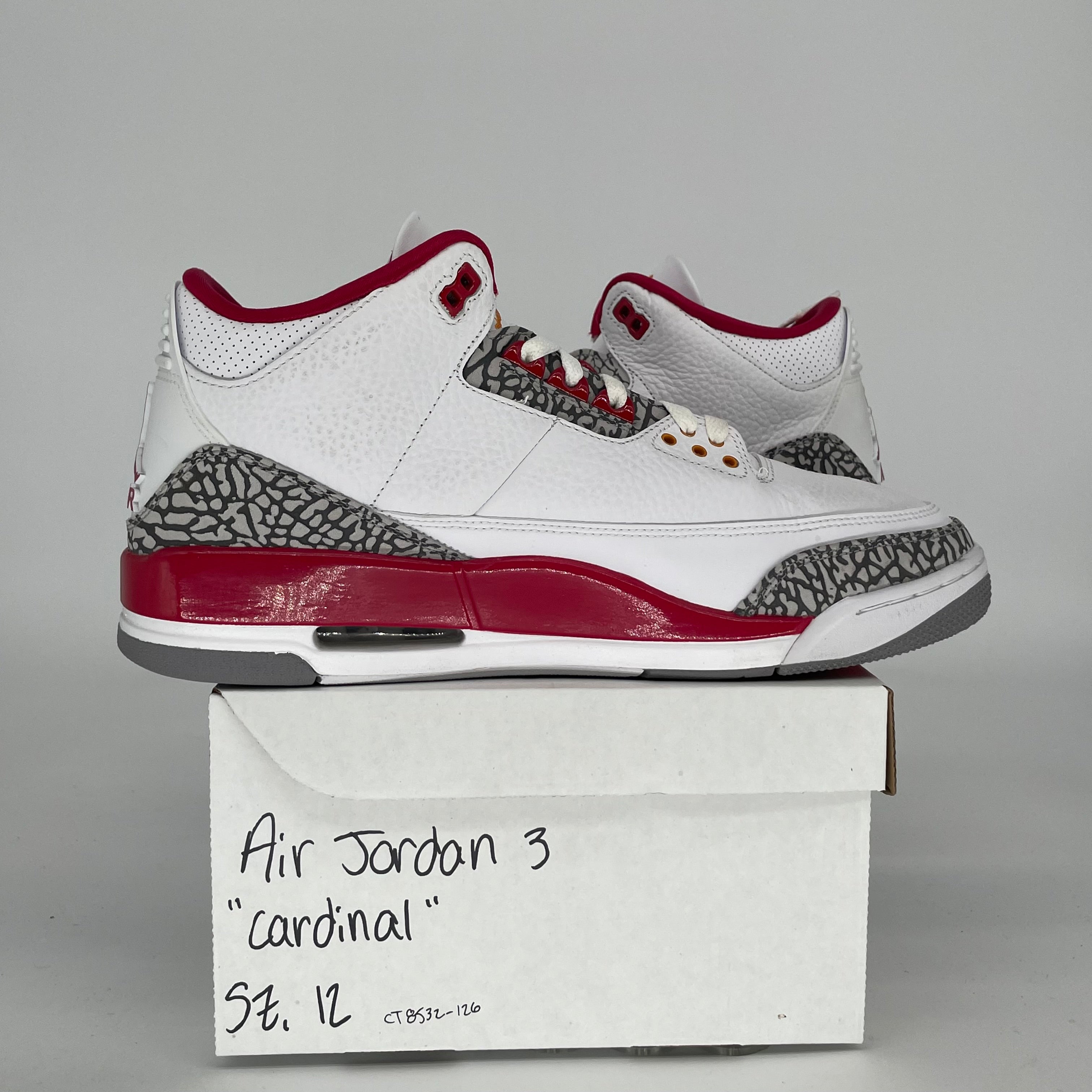 AIR JORDAN 3 CARDINAL SIZE 12 CT8532-126