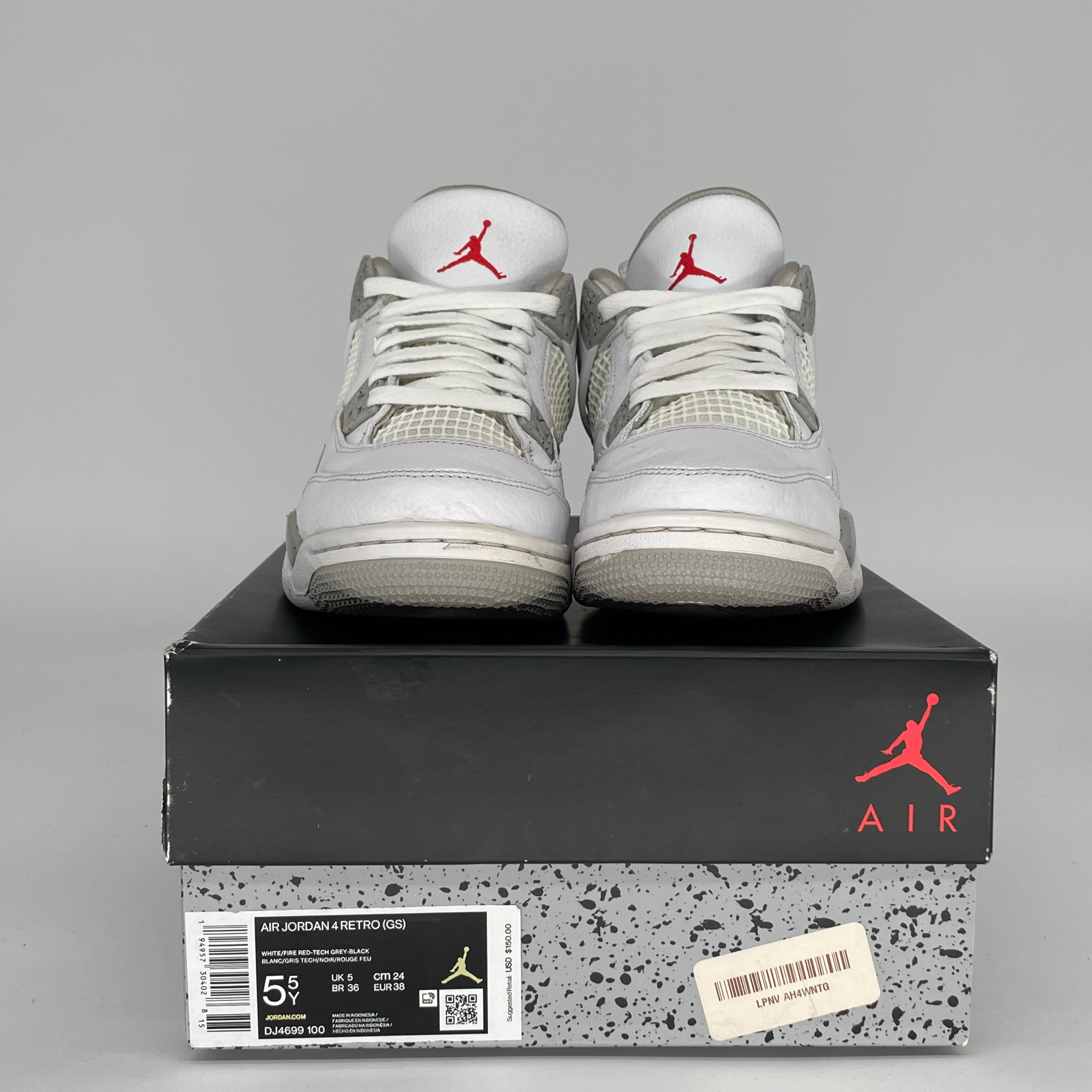 AIR JORDAN 4 WHITE OREO SIZE 5.5Y DJ4699-100