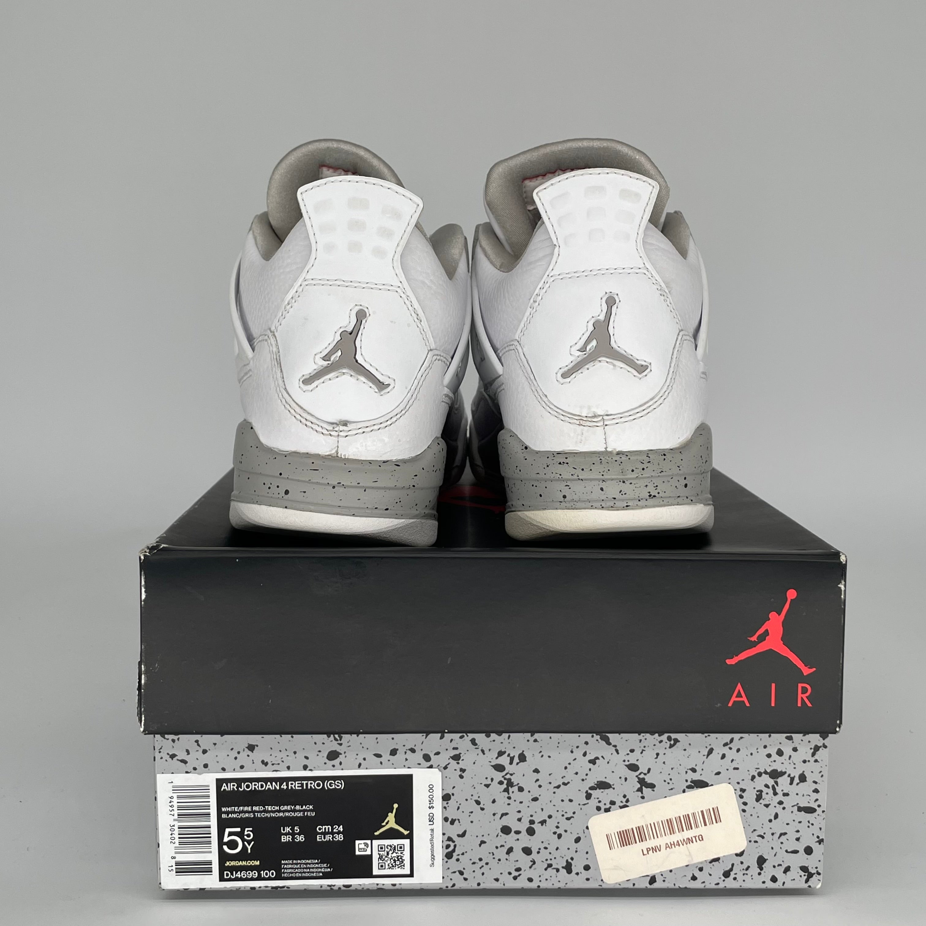 AIR JORDAN 4 WHITE OREO SIZE 5.5Y DJ4699-100