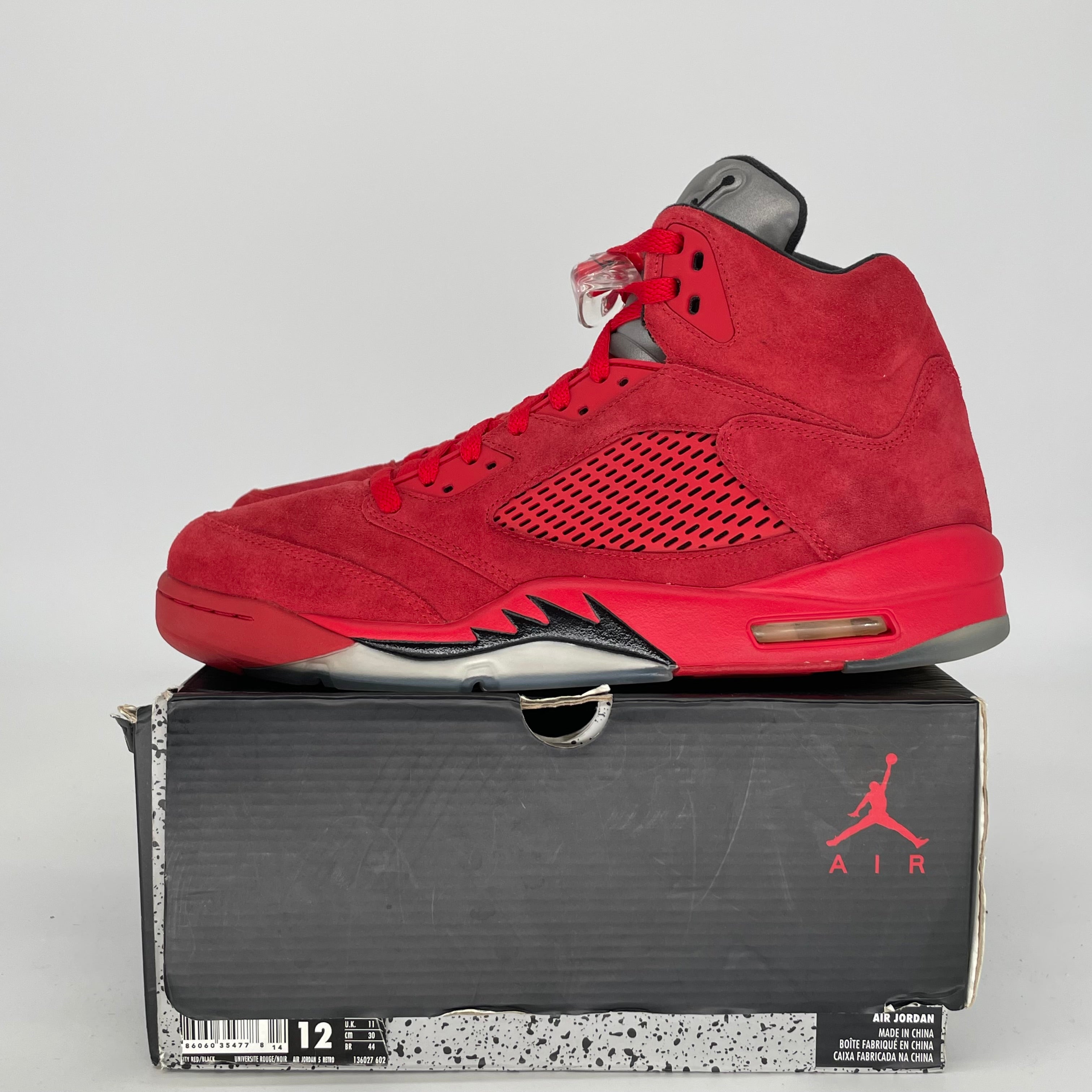 AIR JORDAN 5 RED SUEDE SIZE 12 136027-602