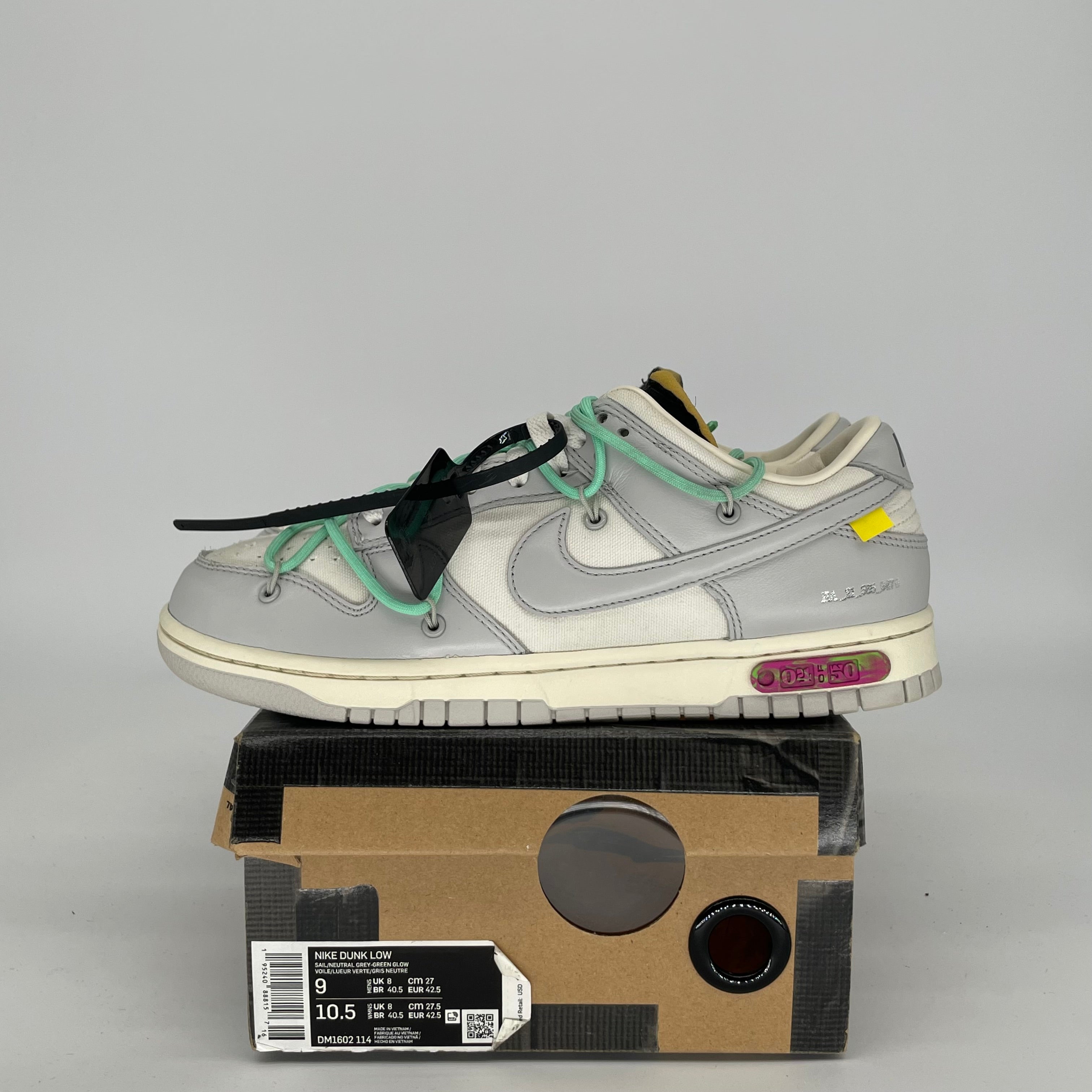 NIKE DUNK LOW OFF WHITE LOT 4 SIZE 9 DM1602-114