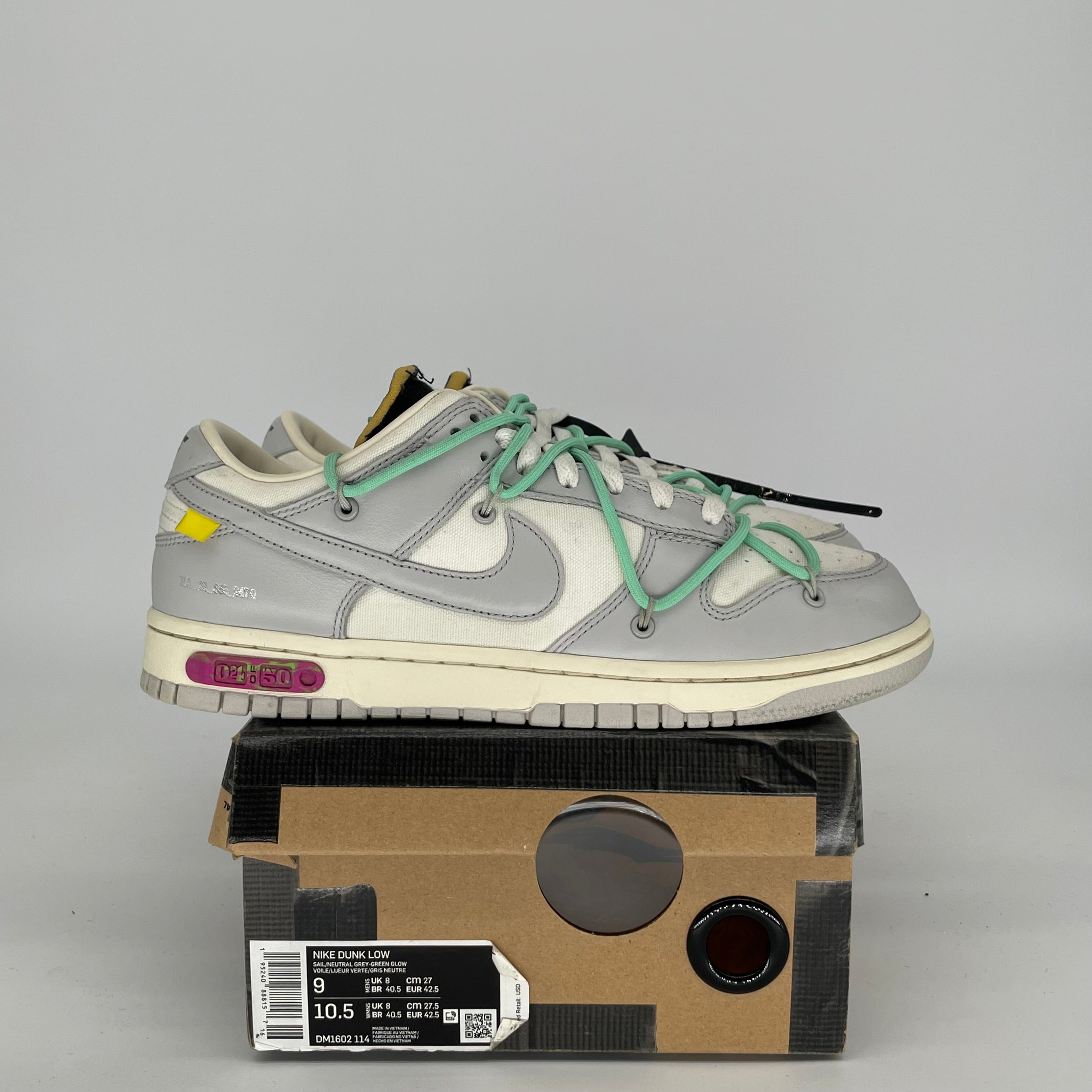 NIKE DUNK LOW OFF WHITE LOT 4 SIZE 9 DM1602-114