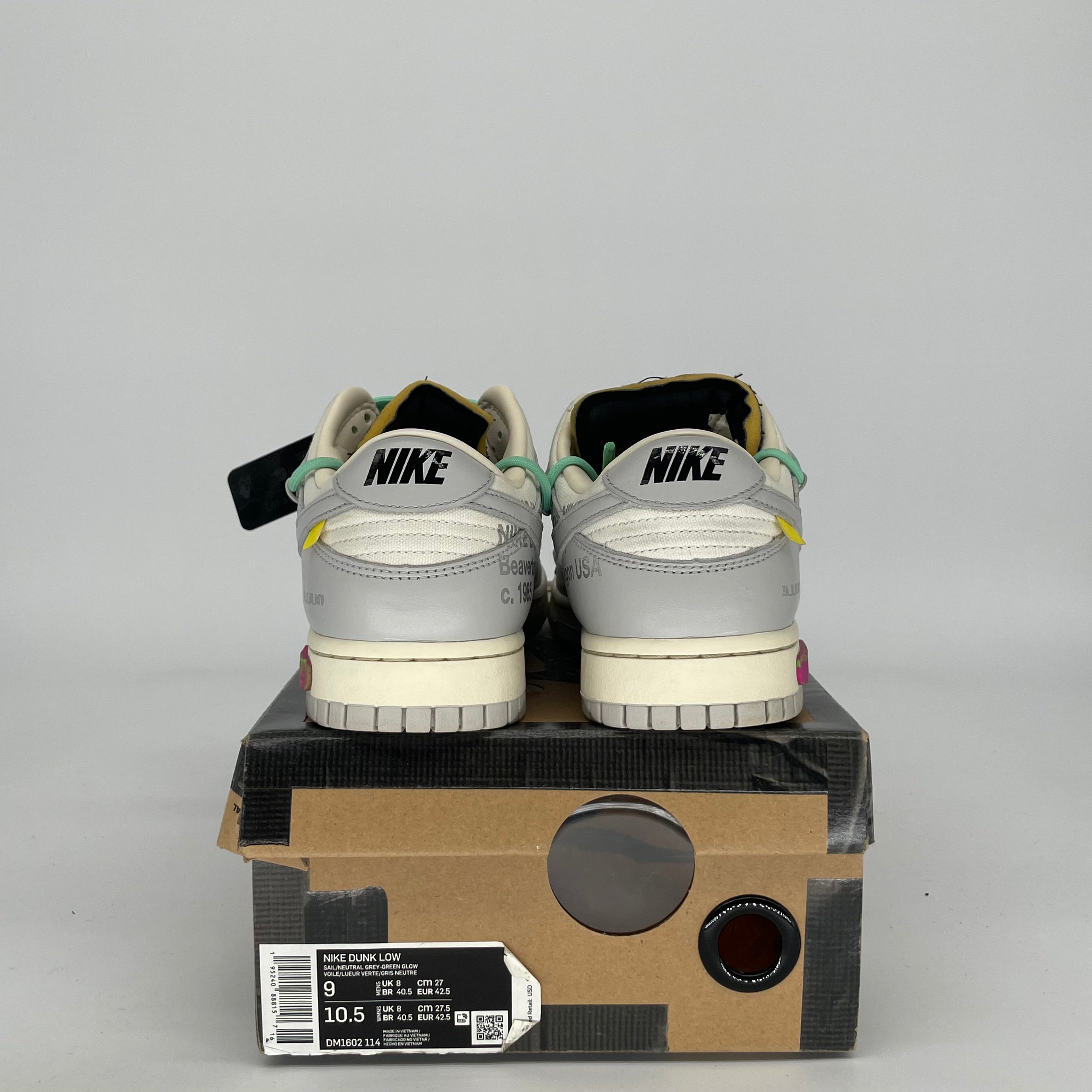 NIKE DUNK LOW OFF WHITE LOT 4 SIZE 9 DM1602-114