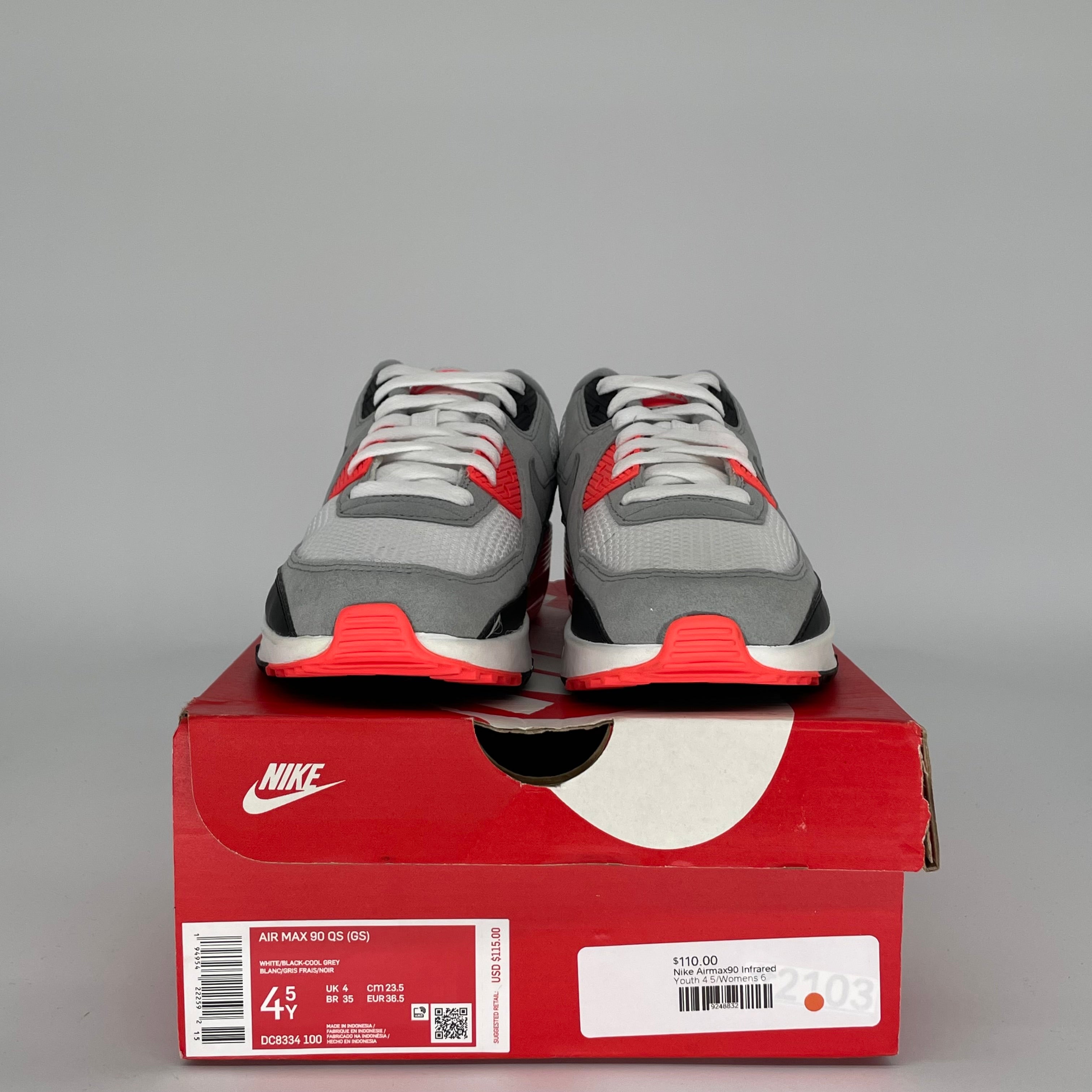 NIKE AIR MAX 90 INFRARED SIZE 4.5 DC8334-100