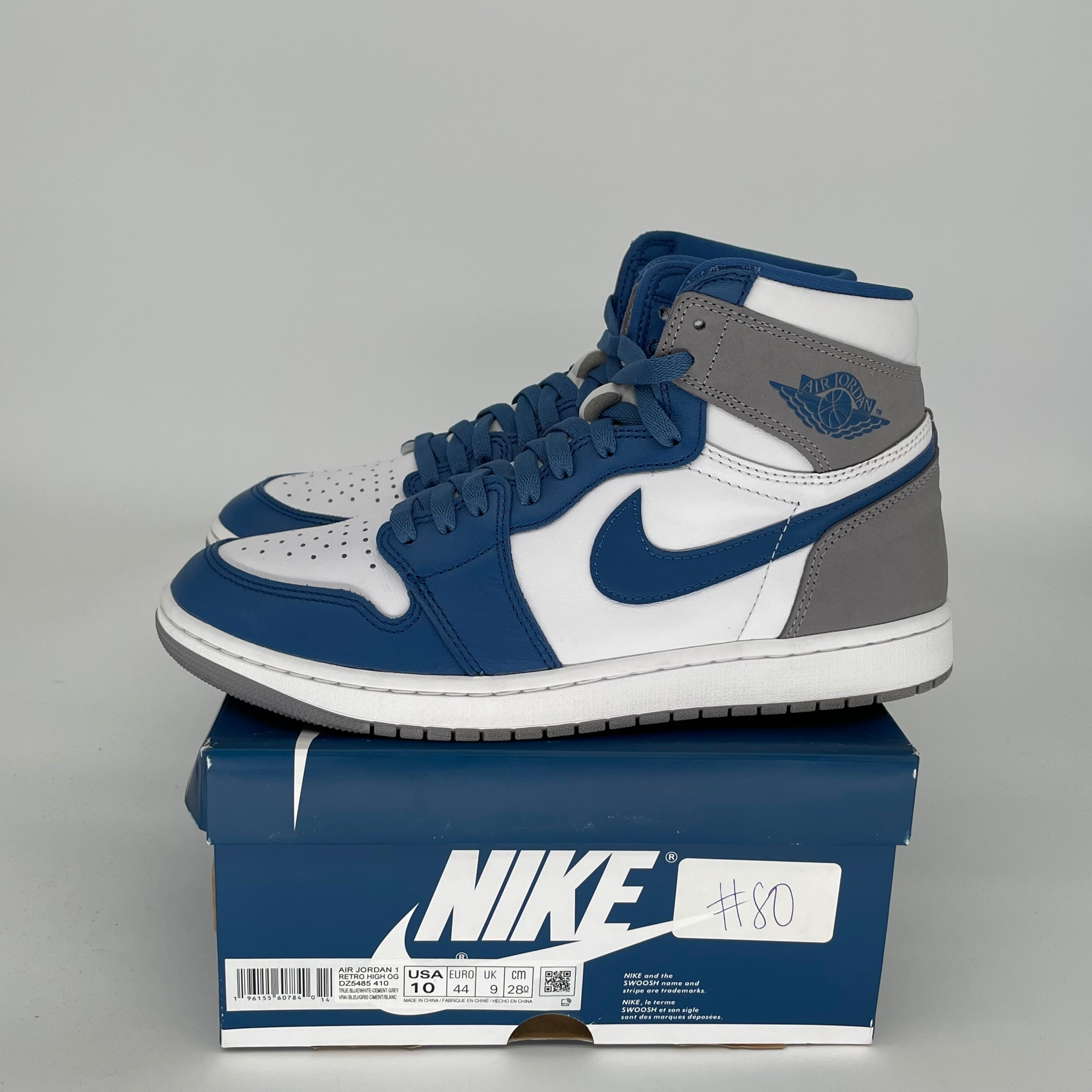 AIR JORDAN 1 TRUE BLUE SIZE 10 DZ5485-410