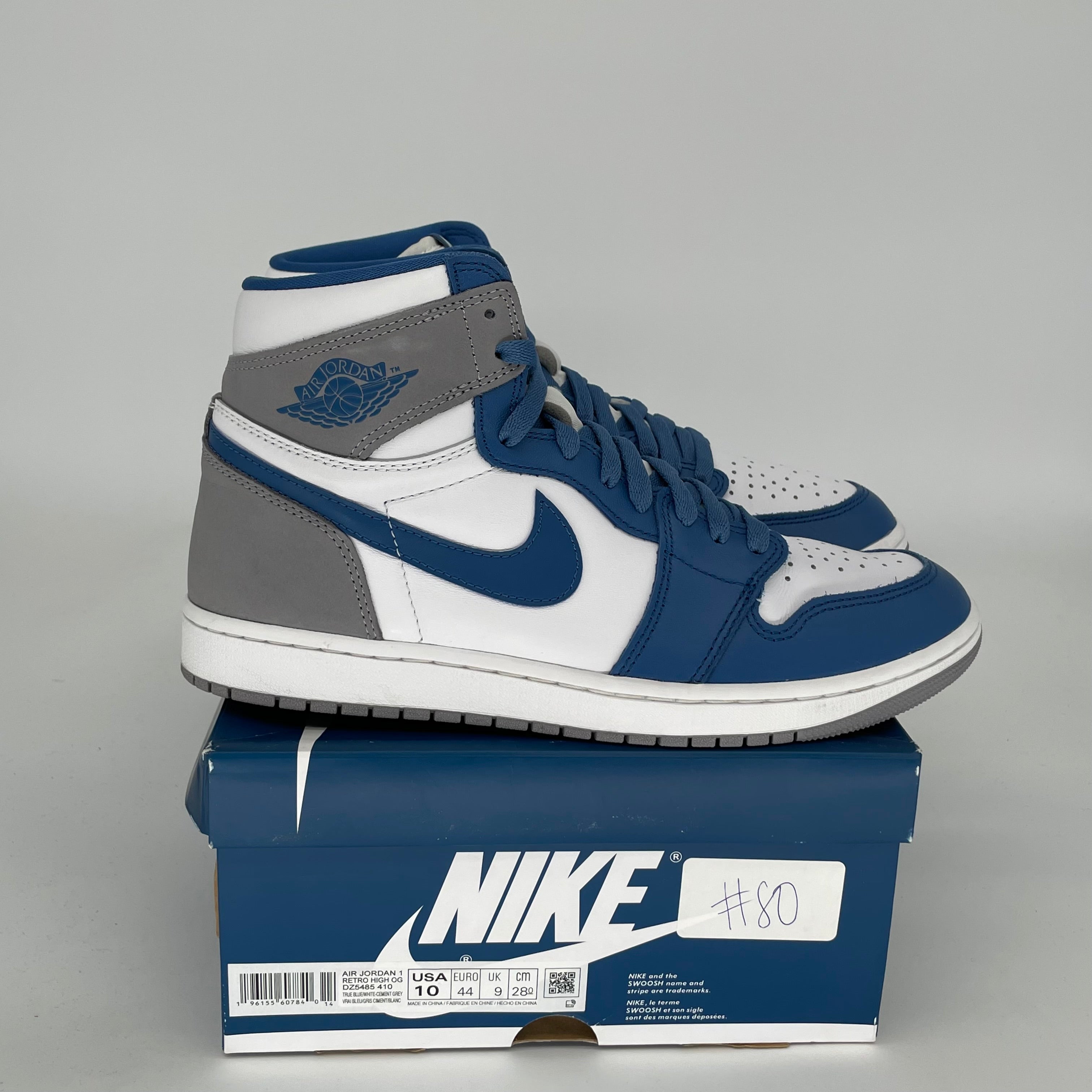 AIR JORDAN 1 TRUE BLUE SIZE 10 DZ5485-410