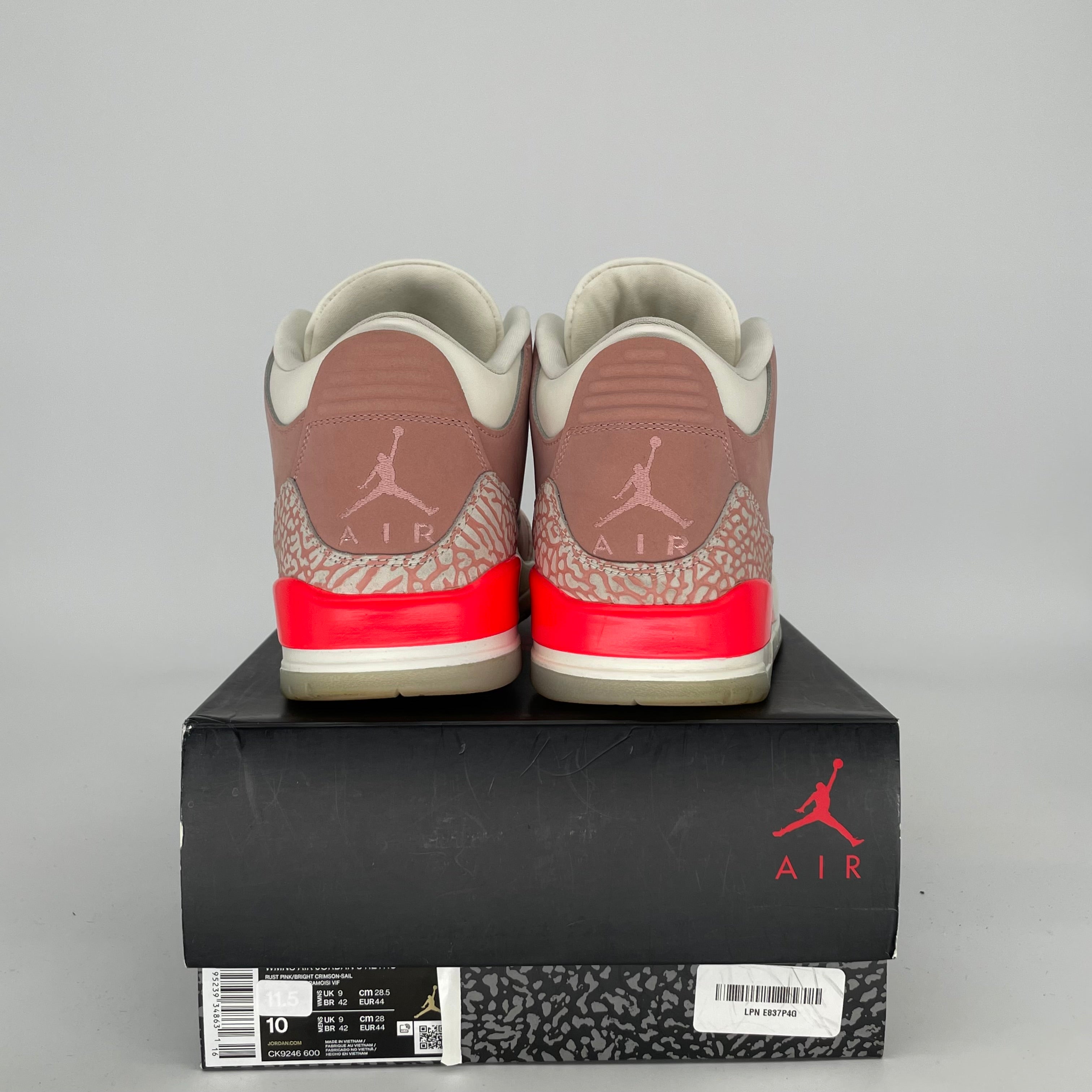 AIR JORDAN 3 RUST PINK SIZE 10/11.5W CK9246-600