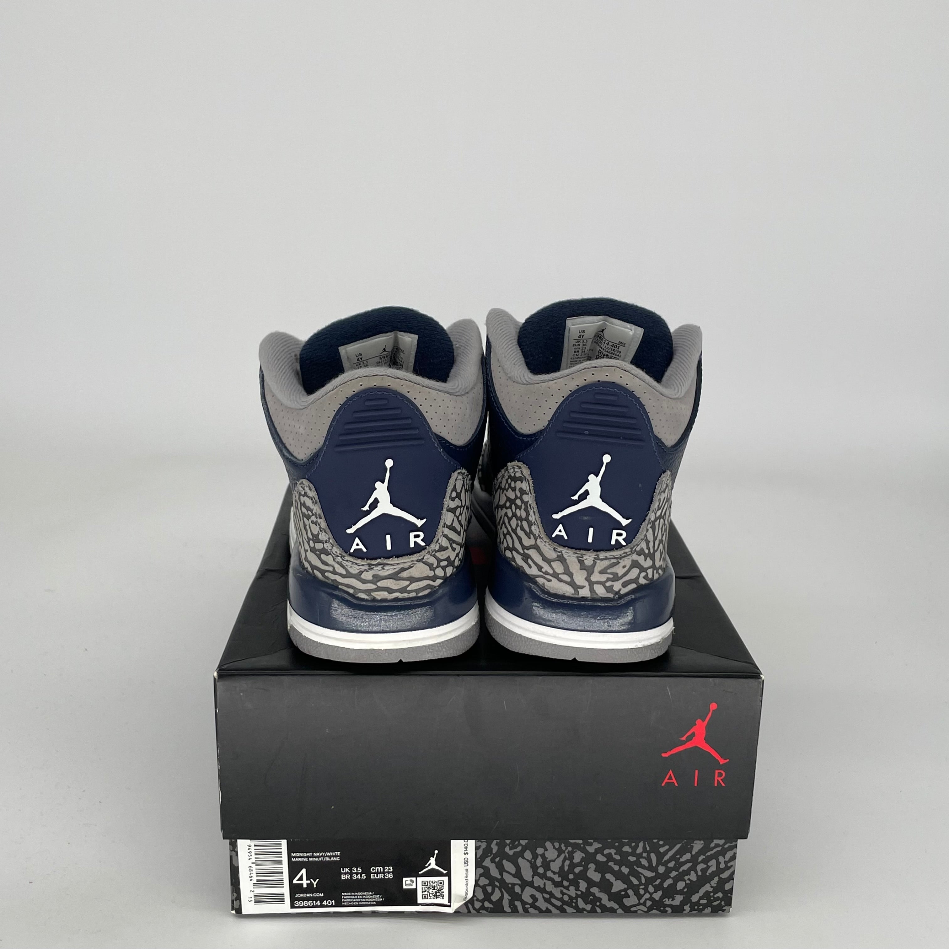 AIR JORDAN 3 GEORGETOWN SIZE 4Y 398614-401