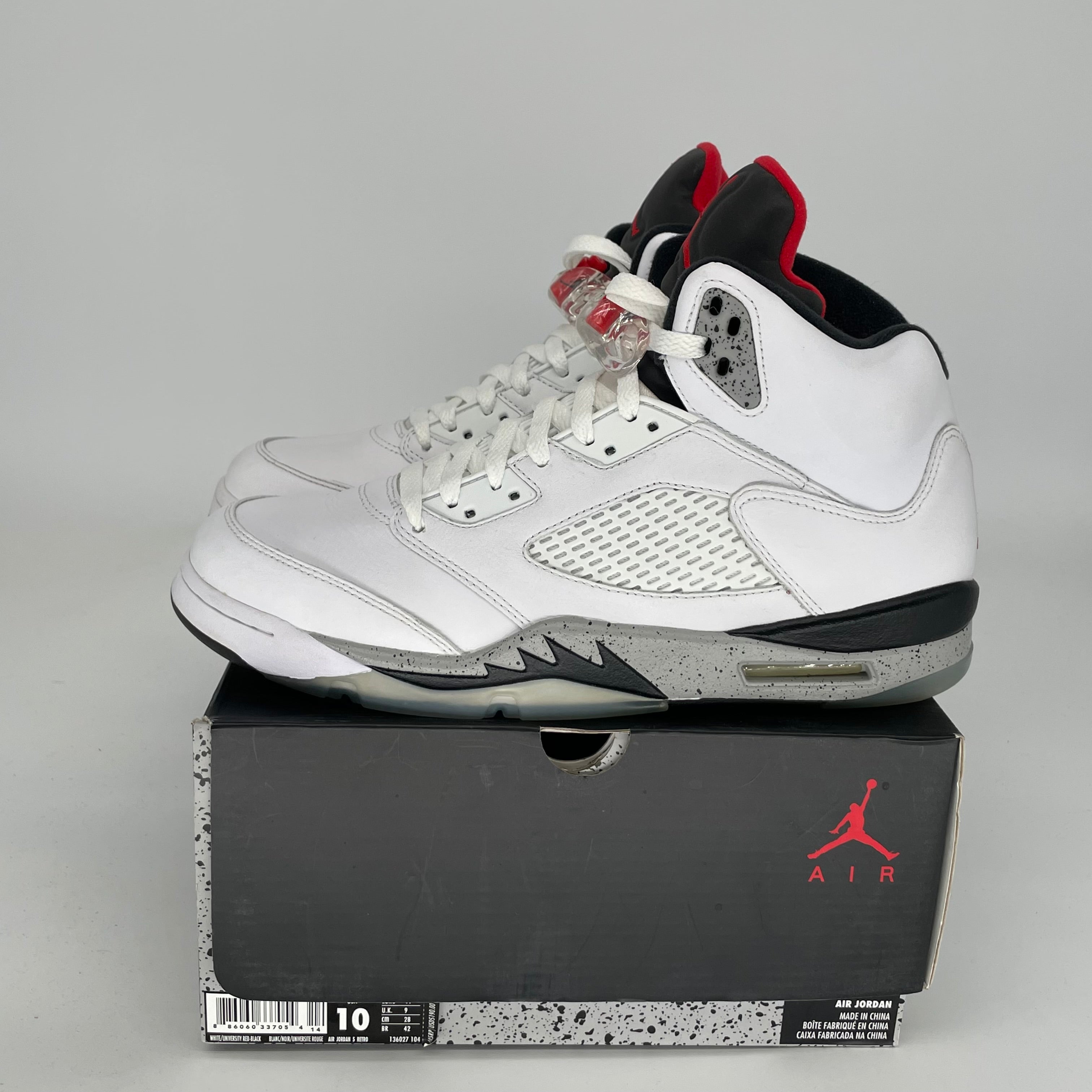 AIR JORDAN 5 WHITE CEMENT SIZE 10 136027-104